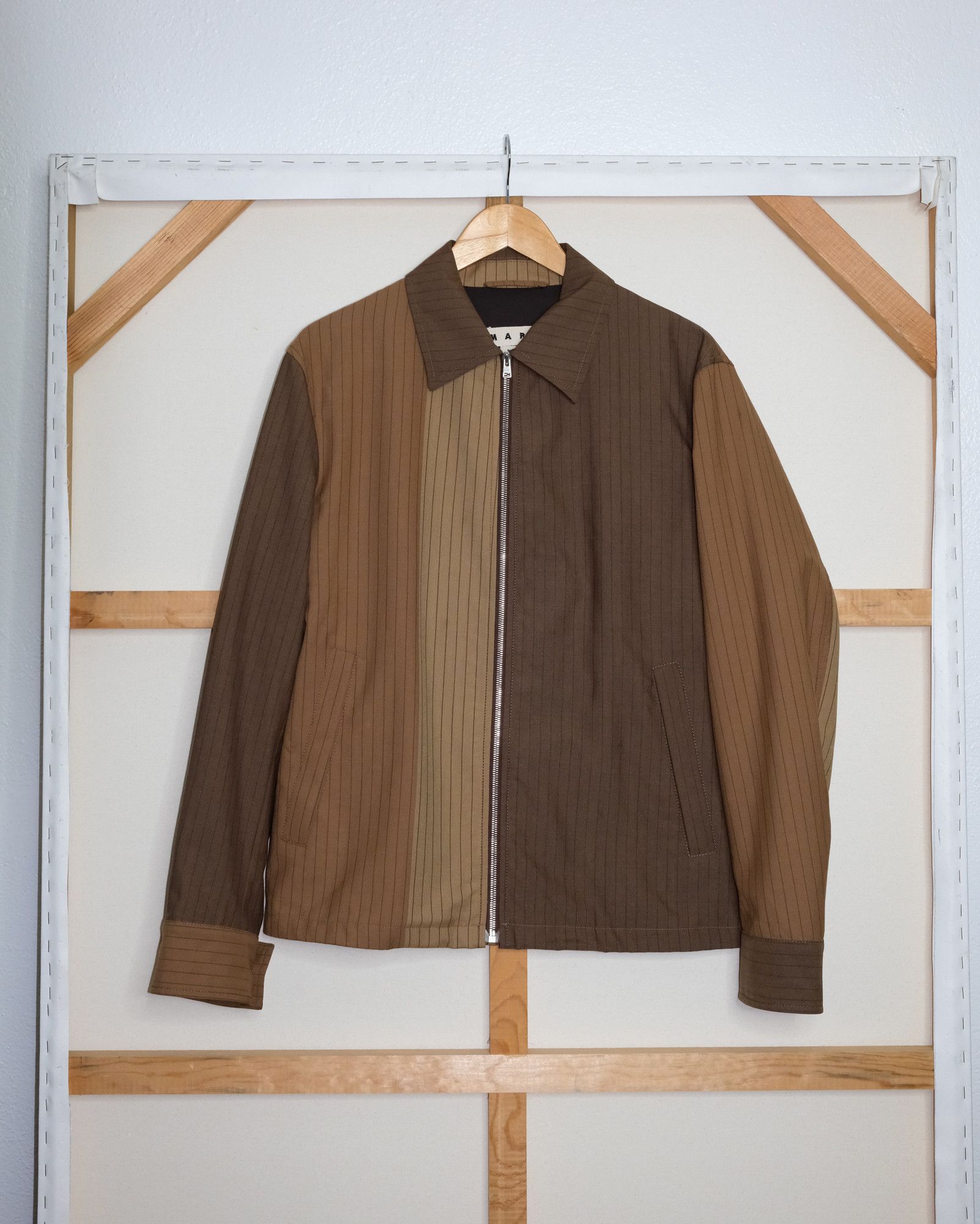 Marni Contrast Panel Striped Wool Marni Jacket Size US M / EU 48-50 / 2 - 1 Thumbnail