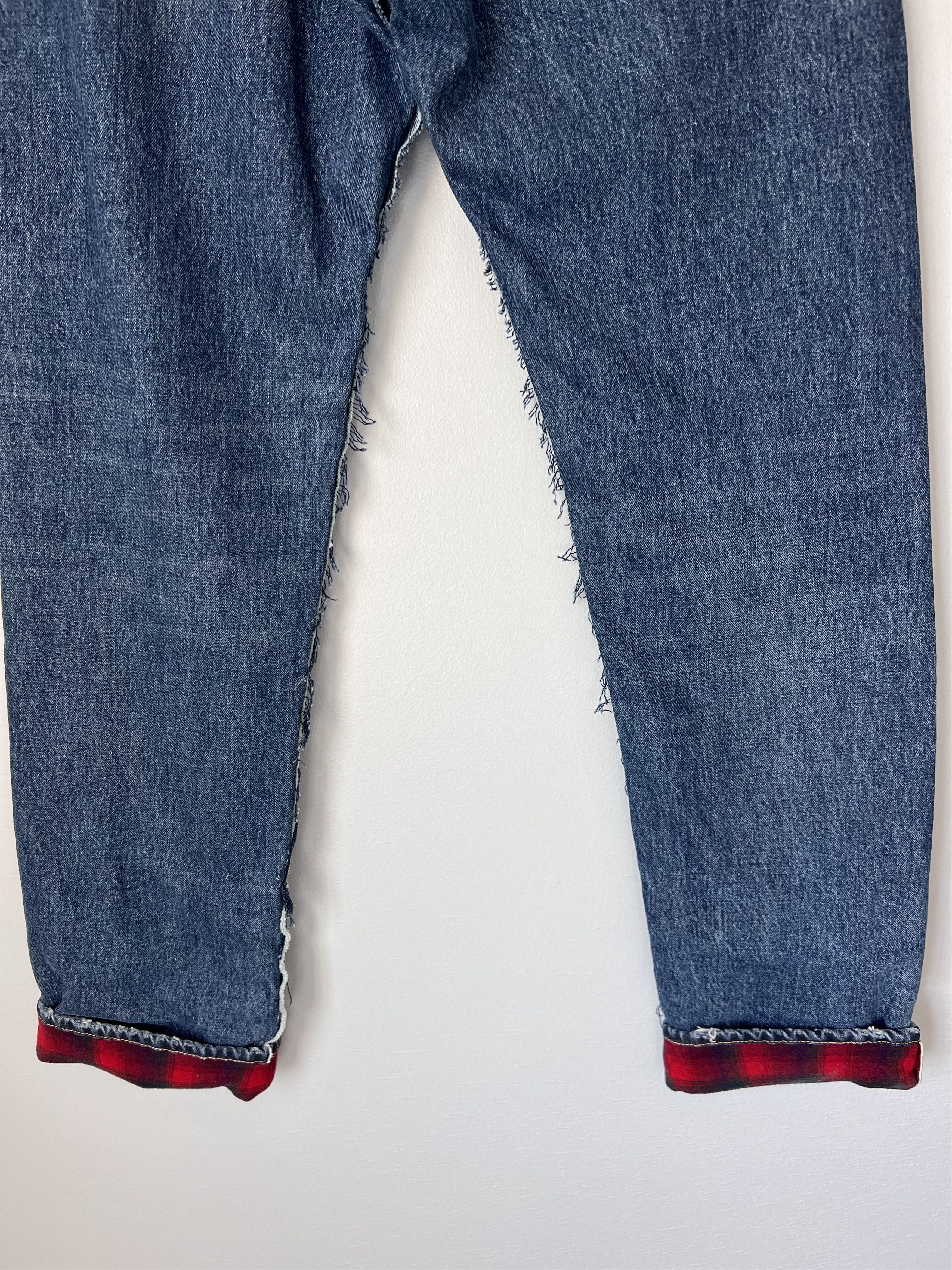 Maison Margiela × Pendleton Maison Margiela Pendleton Yoke Distressed Jeans in Indigo Size US 33 - 6 Thumbnail
