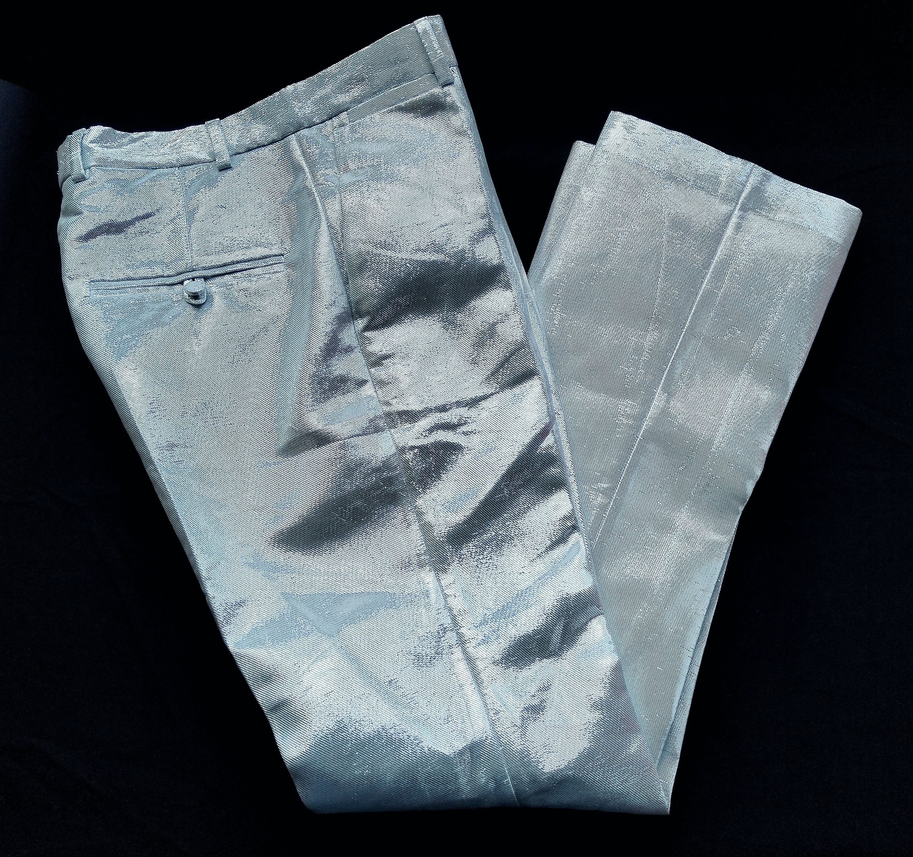H&M × Paco Rabanne Silver lame dress pants Size US 33 - 18 Thumbnail