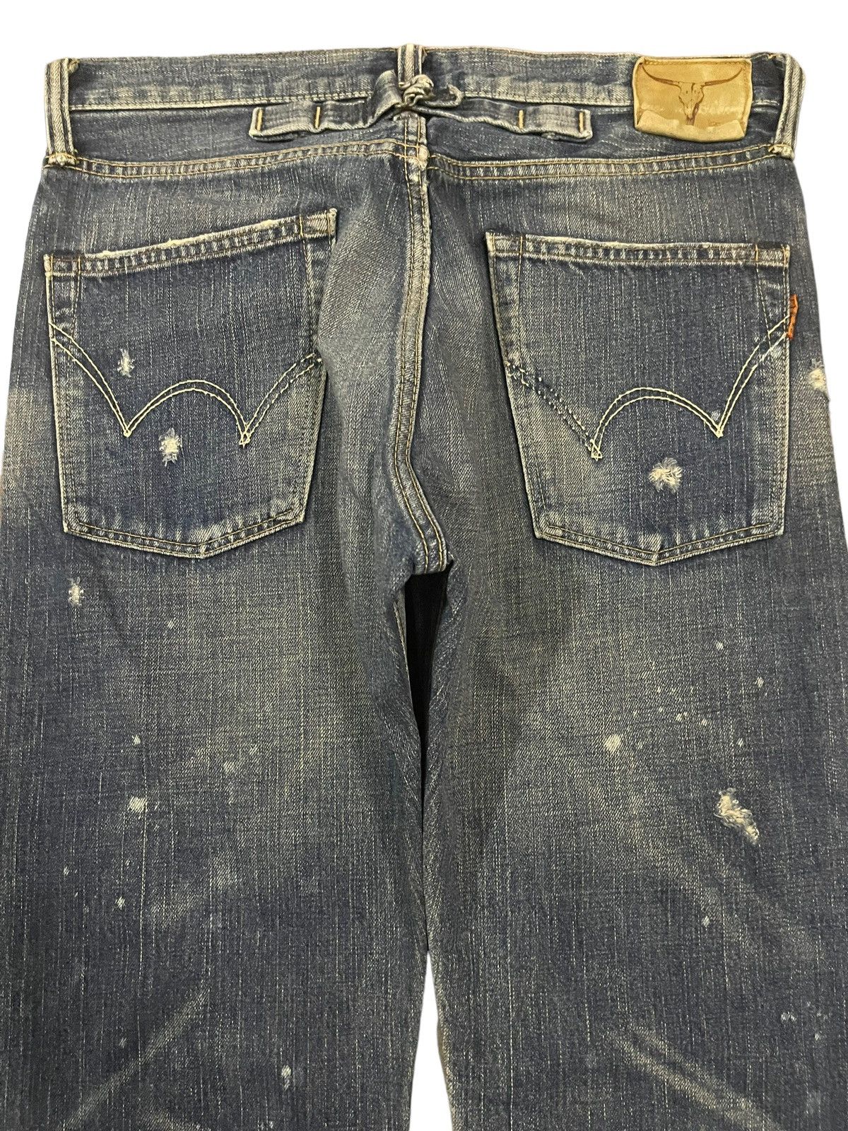 Edwin Vintage 90s Edwin 505 Selvedge Blue Wash Distressed Jeans Size US 32 / EU 48 - 5 Thumbnail