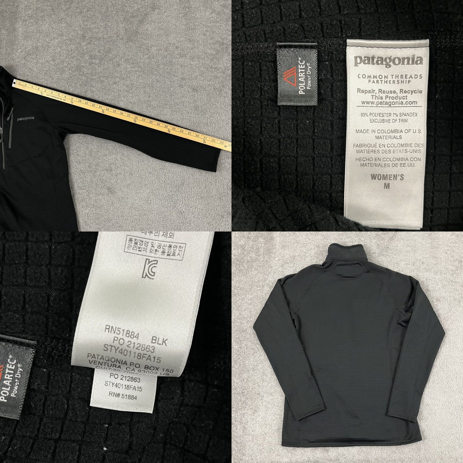Patagonia Patagonia R1 Pullover Womens Medium Black 1/2 Zip Regulator Fleece Hiking Jacket Jacket Size M / US 6-8 / IT 42-44 - 8 Thumbnail