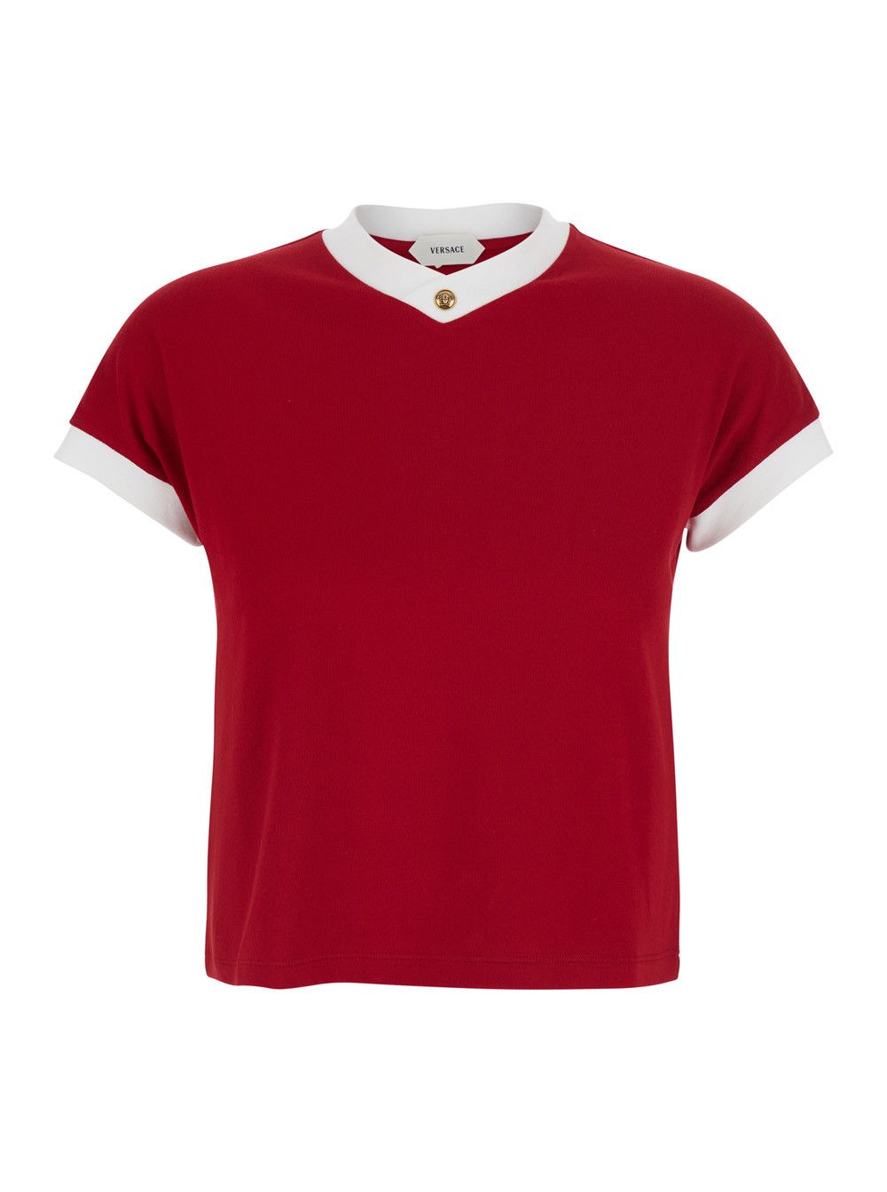 Versace TSHIRT - Red - Logo Print T-Shirt on the Front - Cotton - Men Size M / US 6-8 / IT 42-44 - 1 Thumbnail