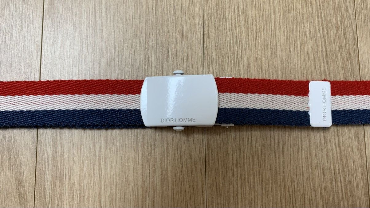 Dior × Hedi Slimane Dior Homme SS2006 Red White Blue Striped Belt Size ONE SIZE - 1 Thumbnail