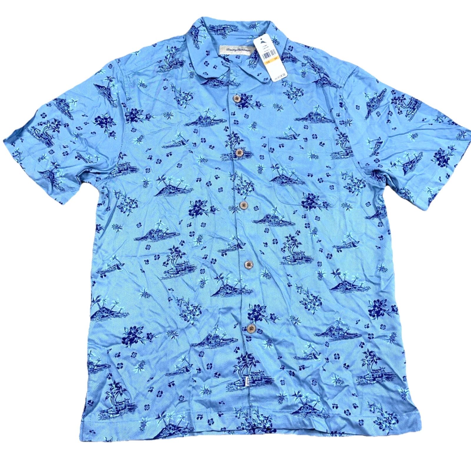 Tommy Bahama Tommy Bahama Shirt Men Small Blue Floral Island Bound Hawaiian Button Up Viscose Size US S / EU 44-46 / 1 - 2 Thumbnail