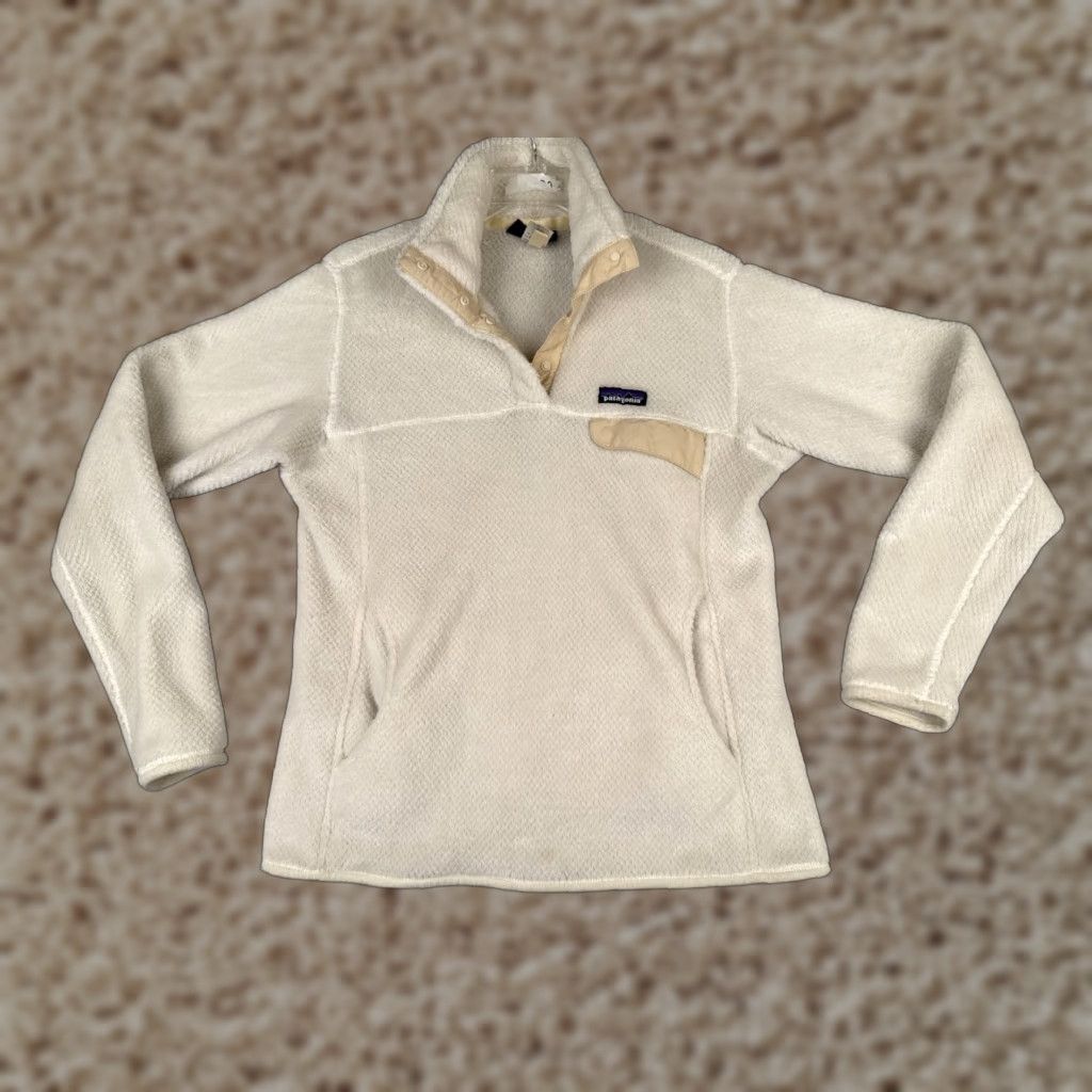 Patagonia Patagonia Sweater Womens Medium Beige Re-Tool Snap-T Pullover Mock Neck Fleece Sweatshirt Size M / US 6-8 / IT 42-44 - 1 Thumbnail
