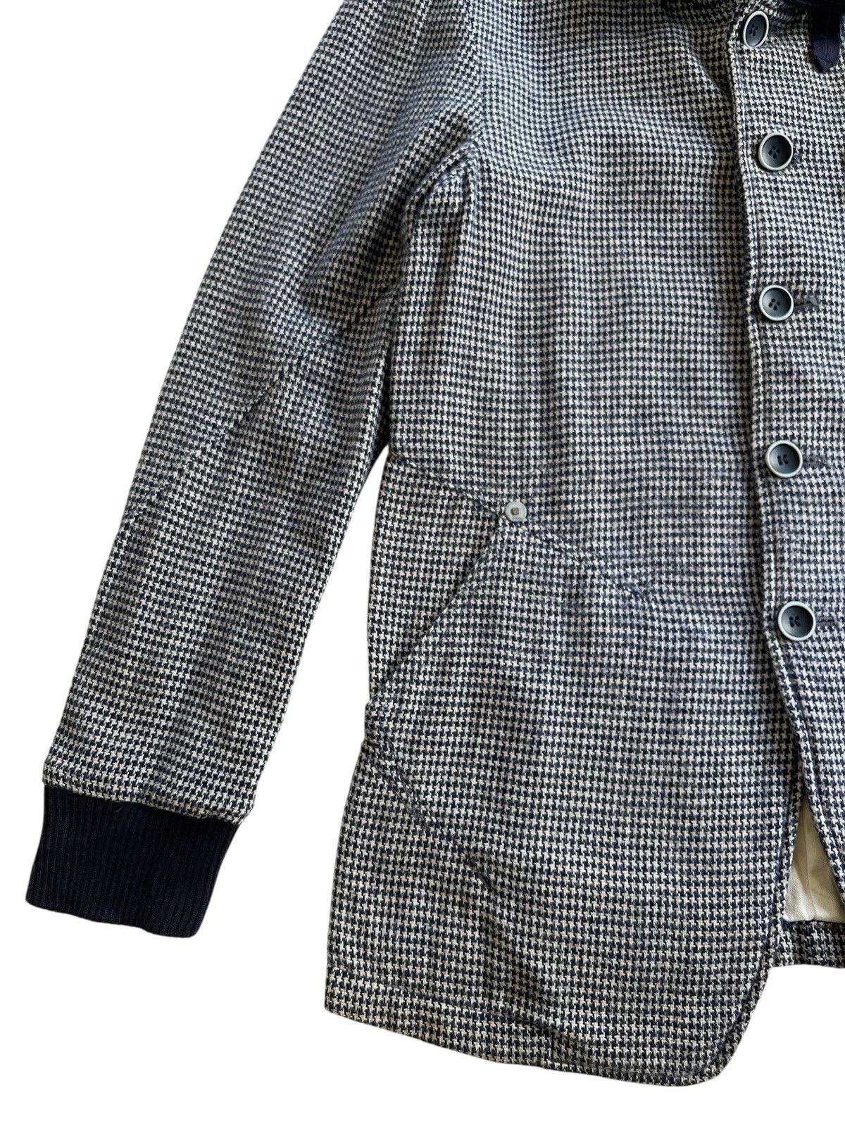 Marithe + Francois Girbaud MFG Short Coat Navy Houndstooth Jacket Size US M / EU 48-50 / 2 - 6 Thumbnail