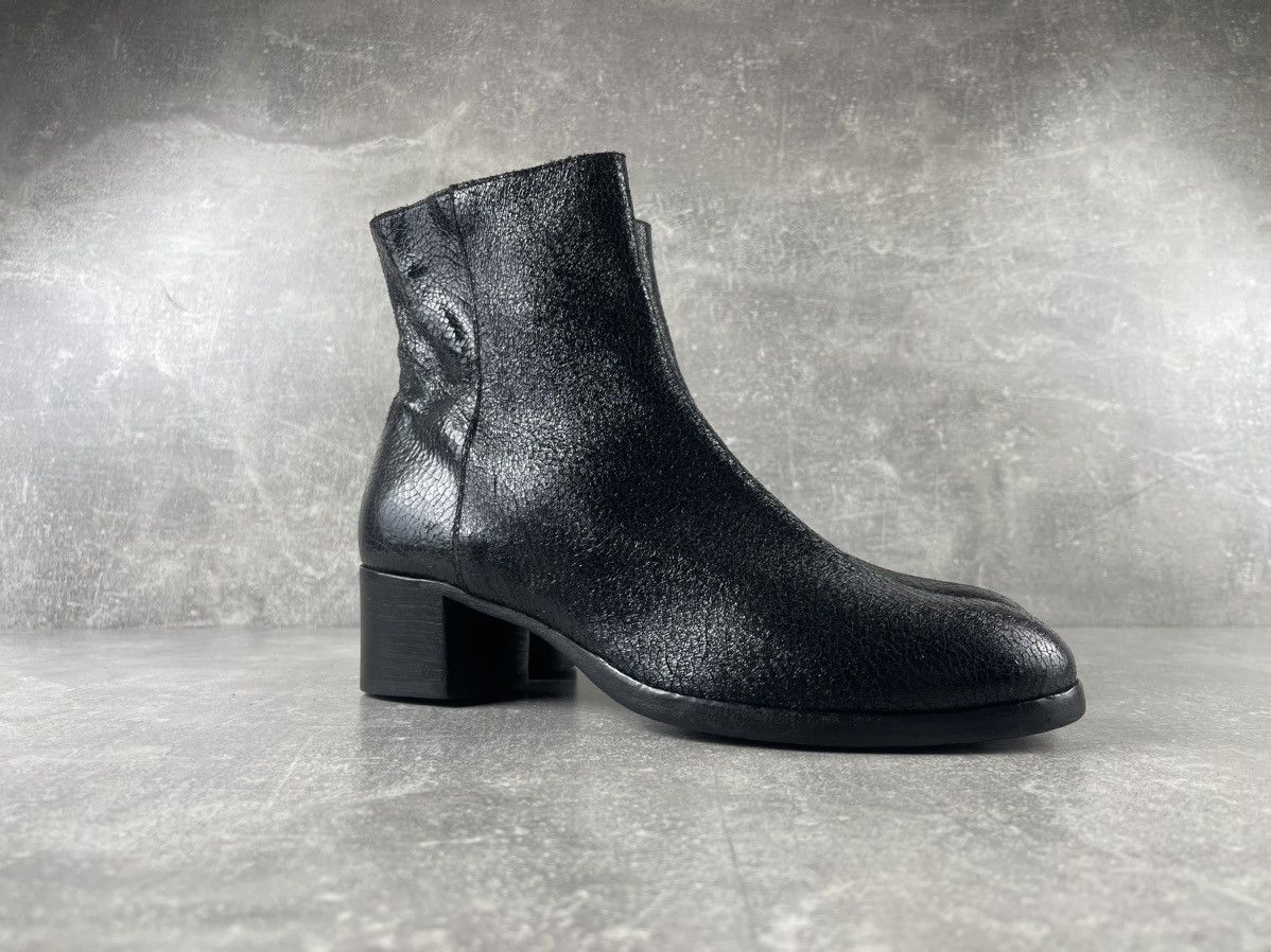 MoMA MOMA Textured Leather Ankle Boots Black Block Heel Size US 11 / IT 41 - 2 Thumbnail