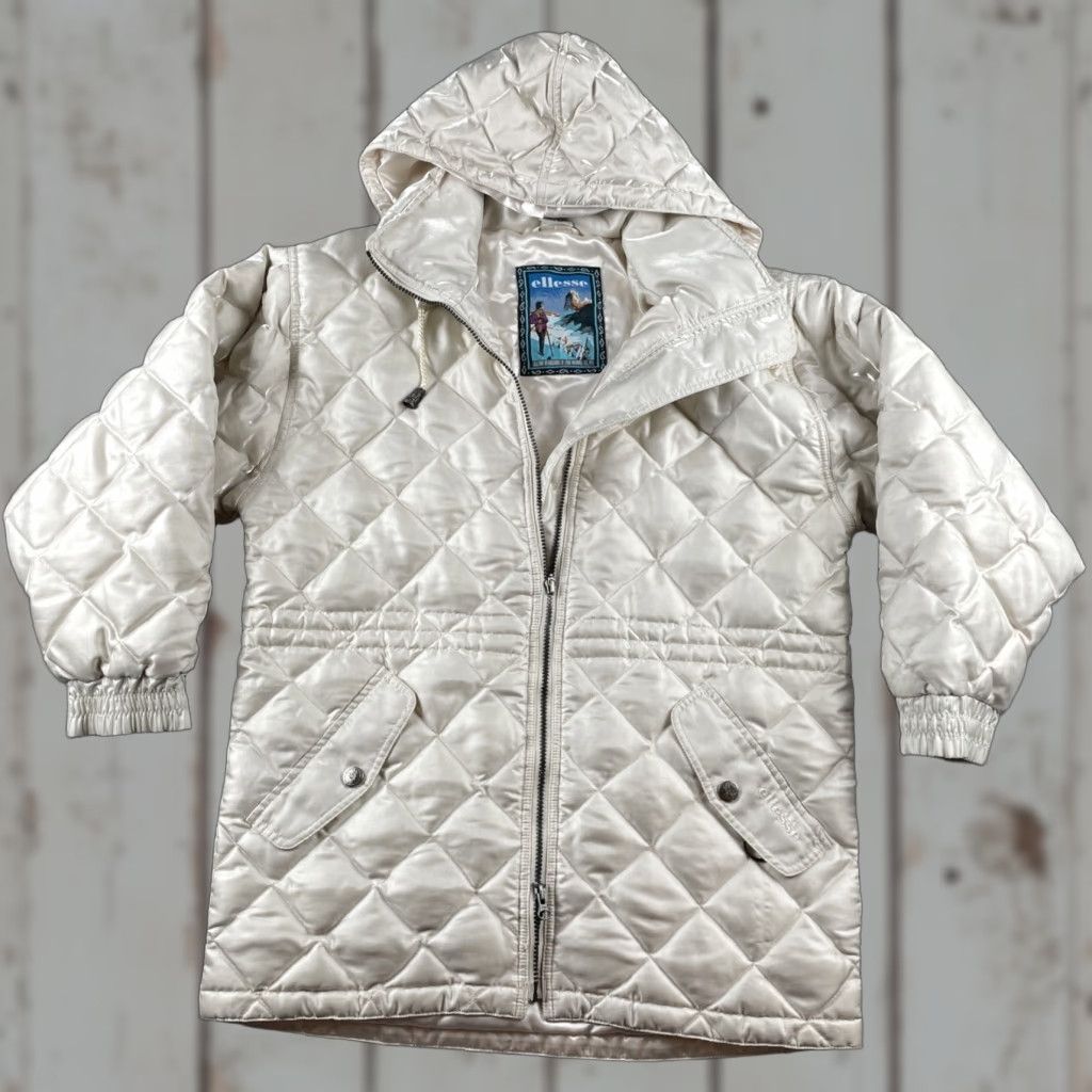 Ellesse VINTAGE Ellesse Winter Ski Jacket Regular White Pearl Removable Hood Women Size 40 Size S / US 4 / IT 40 - 1 Thumbnail