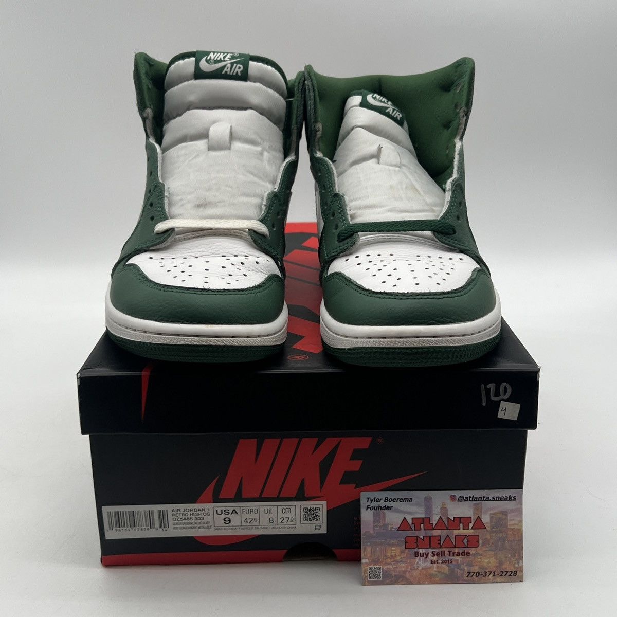 Nike Air Jordan 1 high gorge green Size US 9 / EU 42 - 2 Thumbnail