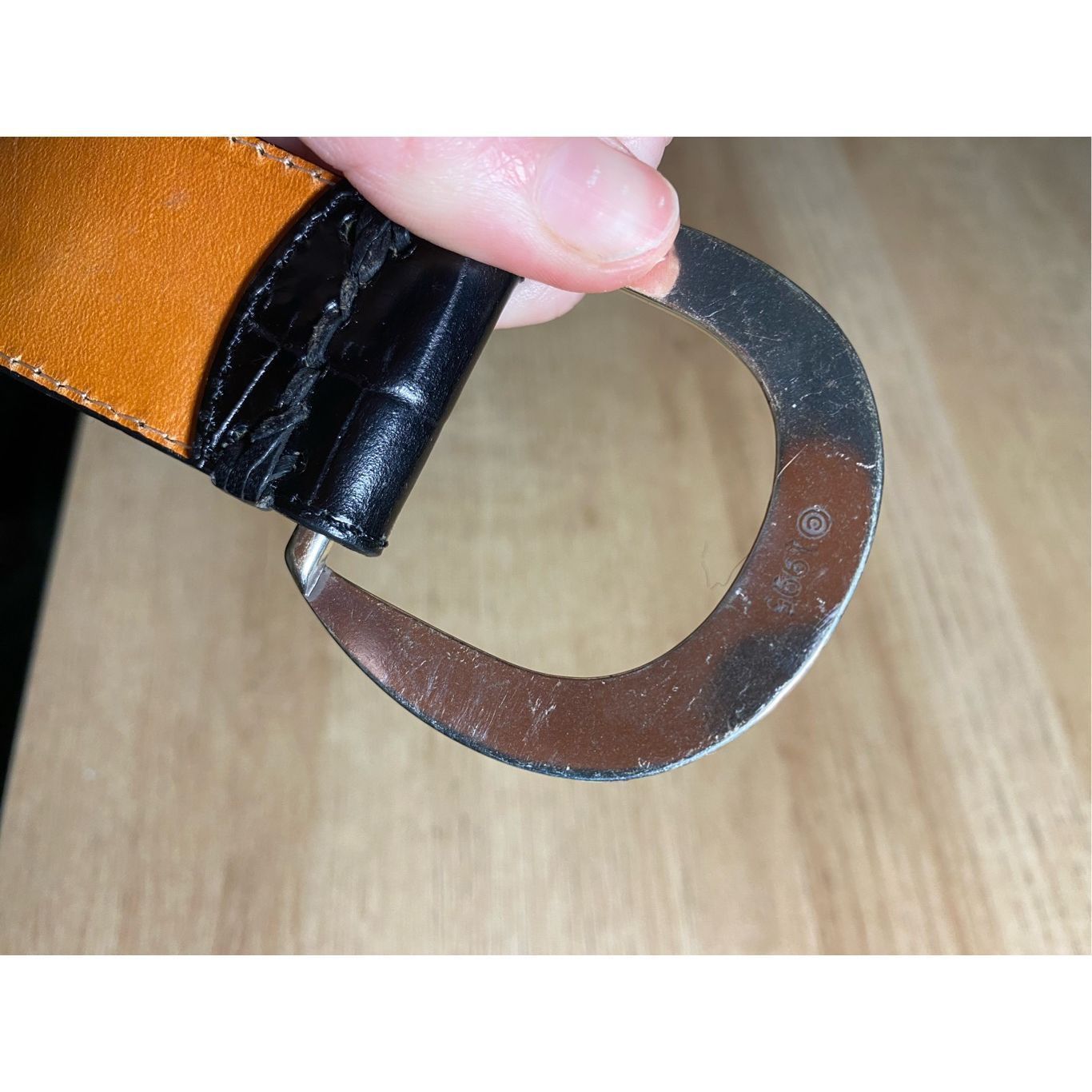 Other Belt - Black Leather-feel Silver Buckle Belt Size ONE SIZE - 5 Thumbnail