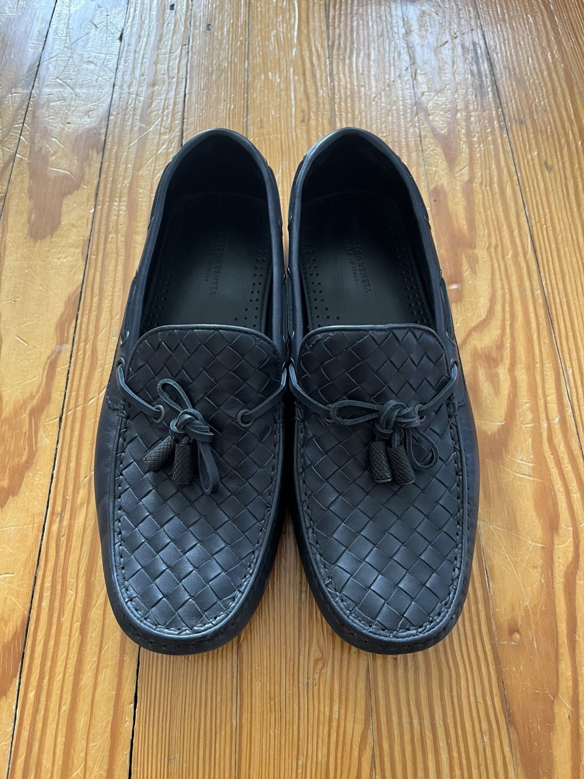 Bottega Veneta Bottega Veneta Intrecciato Woven Boat Driving Loafer Navy Size US 8.5 / EU 41-42 - 2 Thumbnail