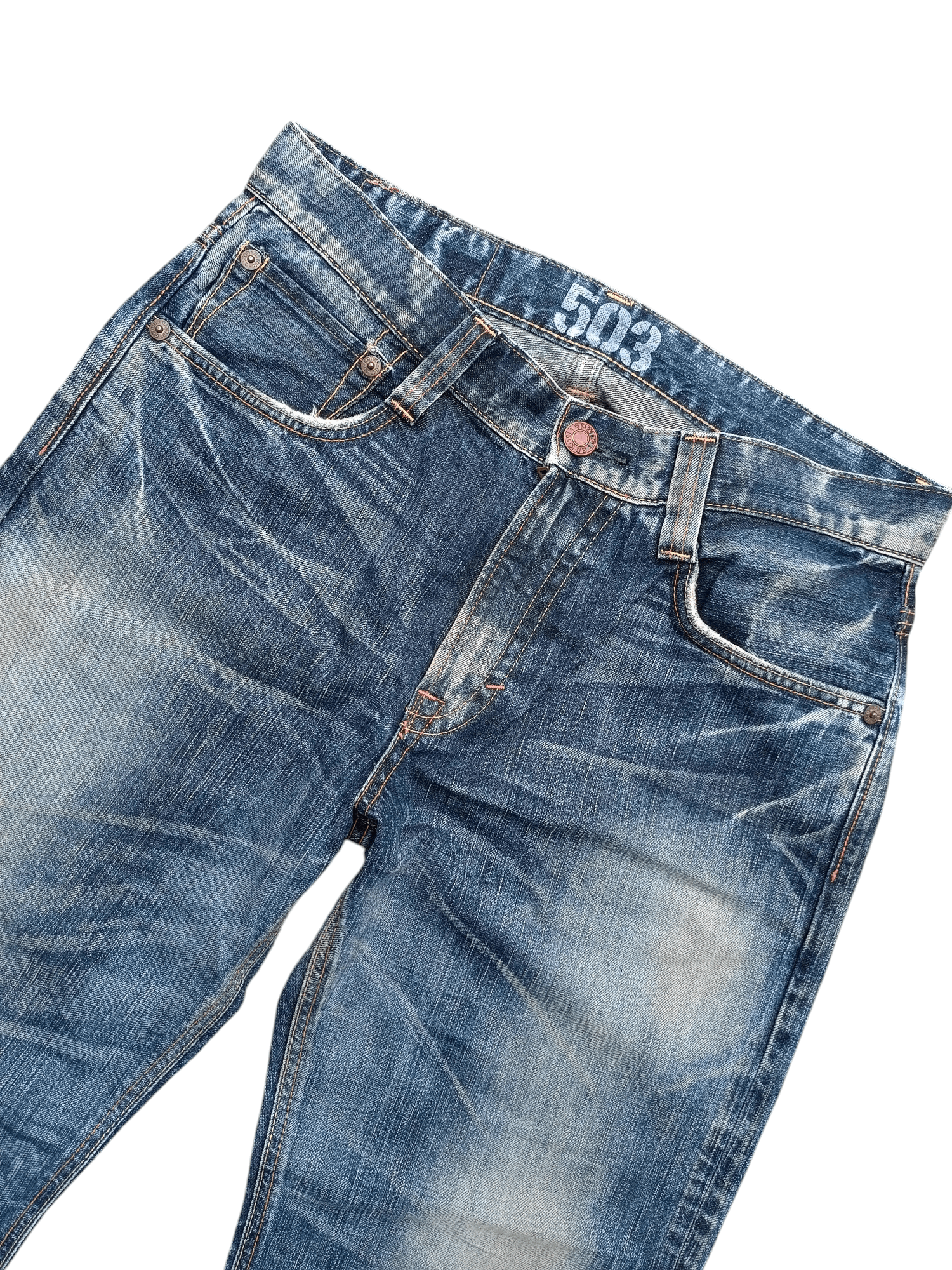Beauty Beast Vintage Edwin 503 Loose Baggy Faded Dirty Style Denim Size US 34 / EU 50 - 16 Thumbnail