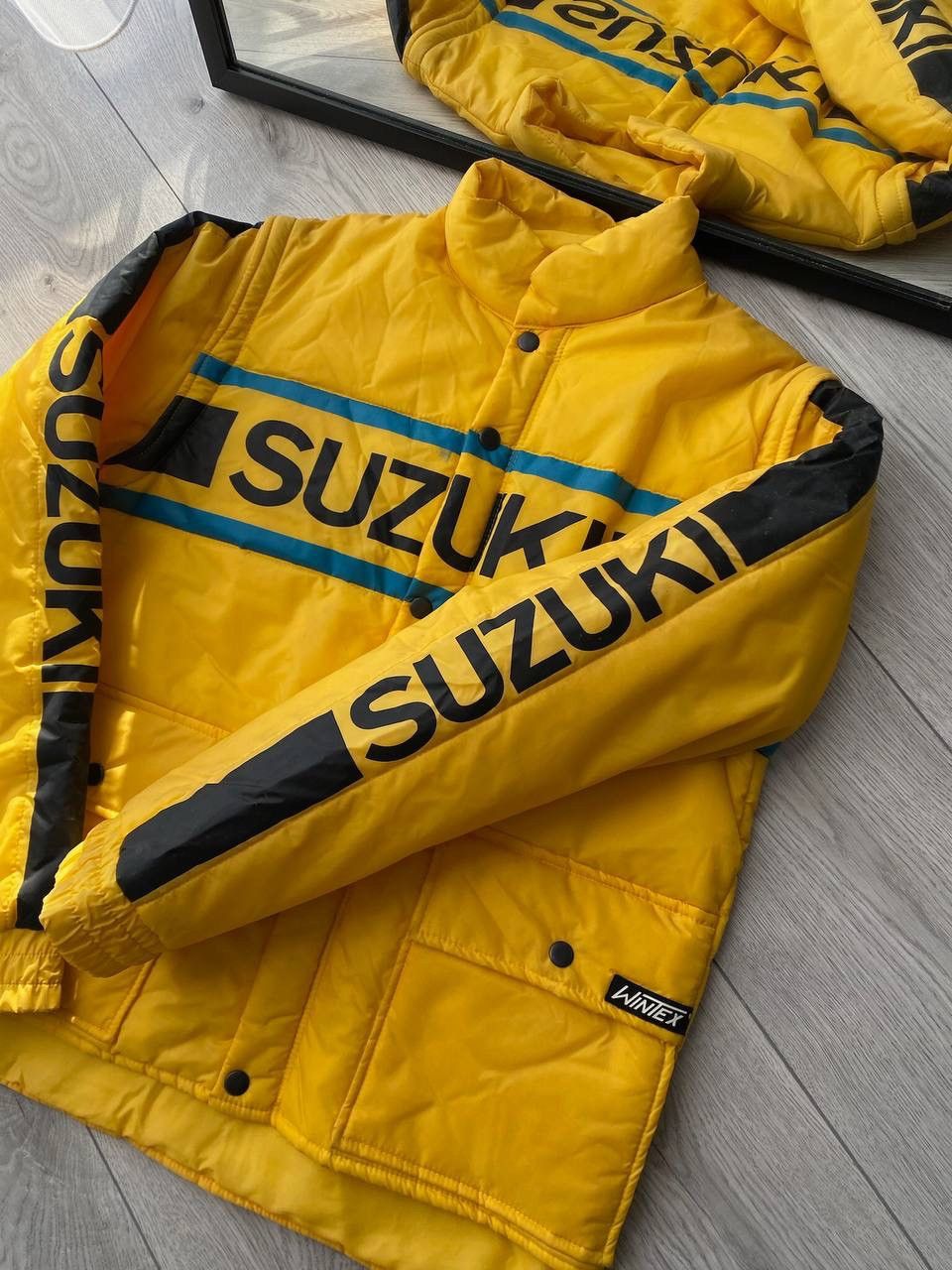 Vintage Vintage Suzuki Modular Yellow Racing Down Puffer Jacket Y2K Size M / US 6-8 / IT 42-44 - 3 Thumbnail