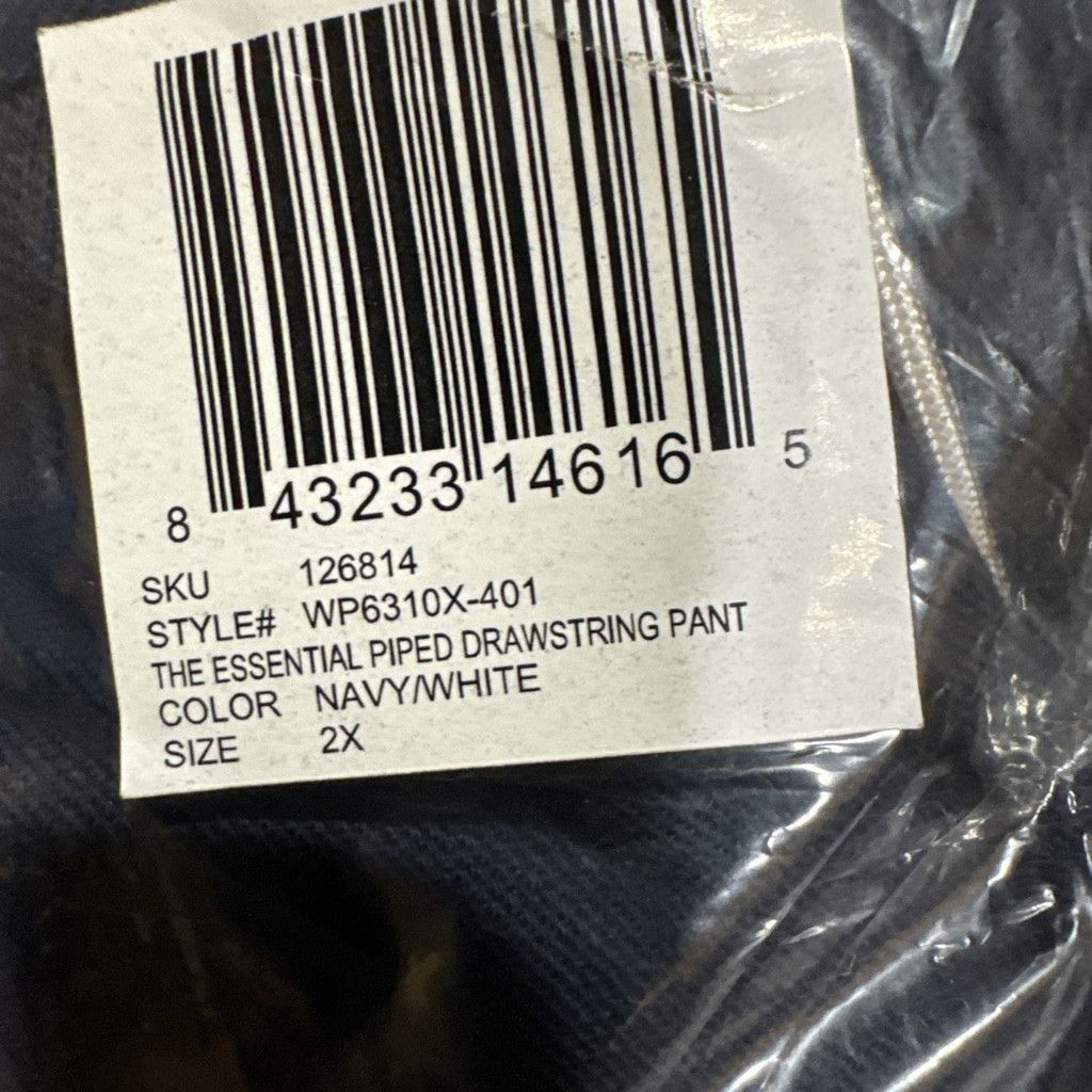 Wildfang Wildfang Pants Navy/White Essential Piped Drawstring 2XL Size 42" / US 20 - 4 Thumbnail