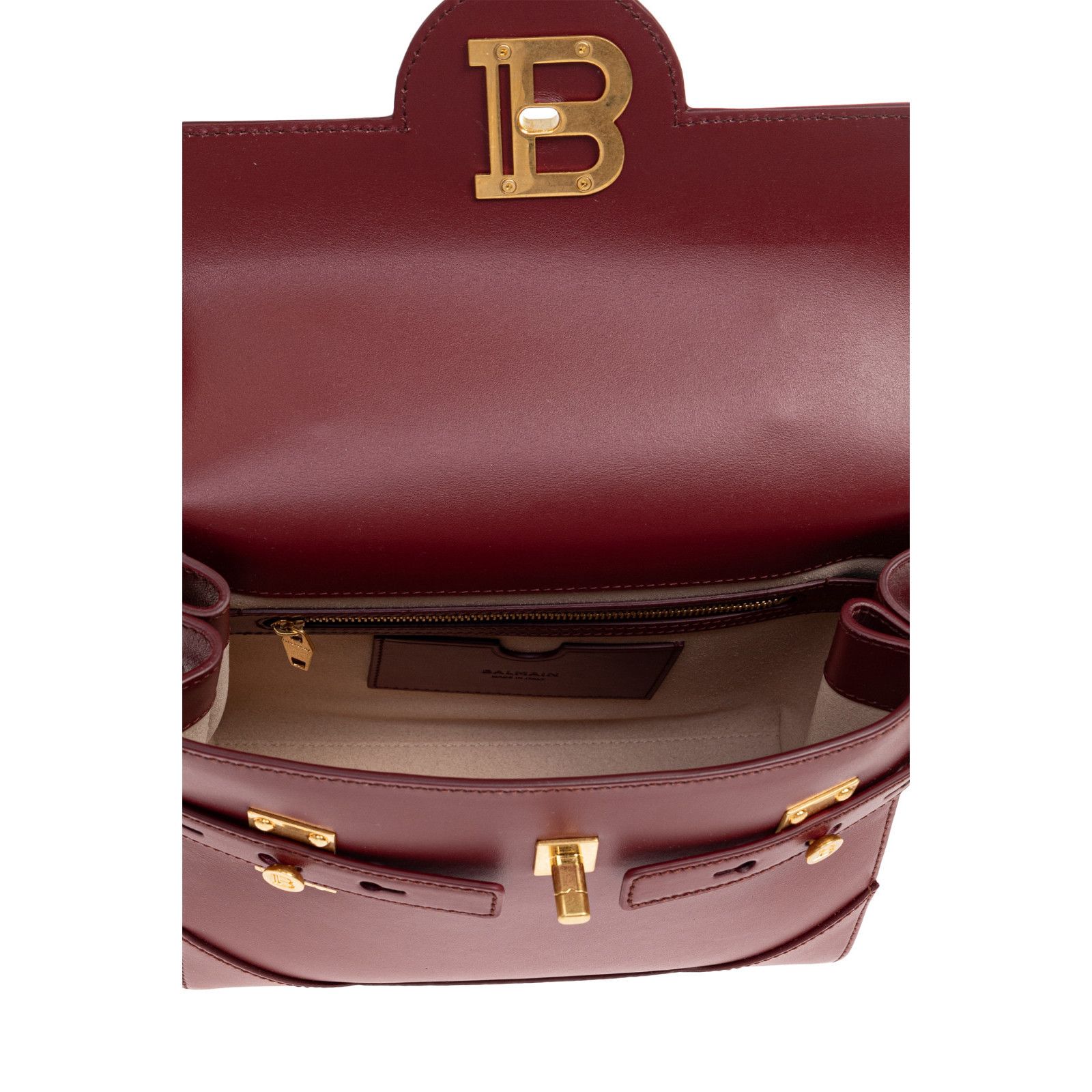 Balmain BALMAIN B-Buzz 23 Red Leather Top Handle Bag New & Authentic Size ONE SIZE - 4 Thumbnail