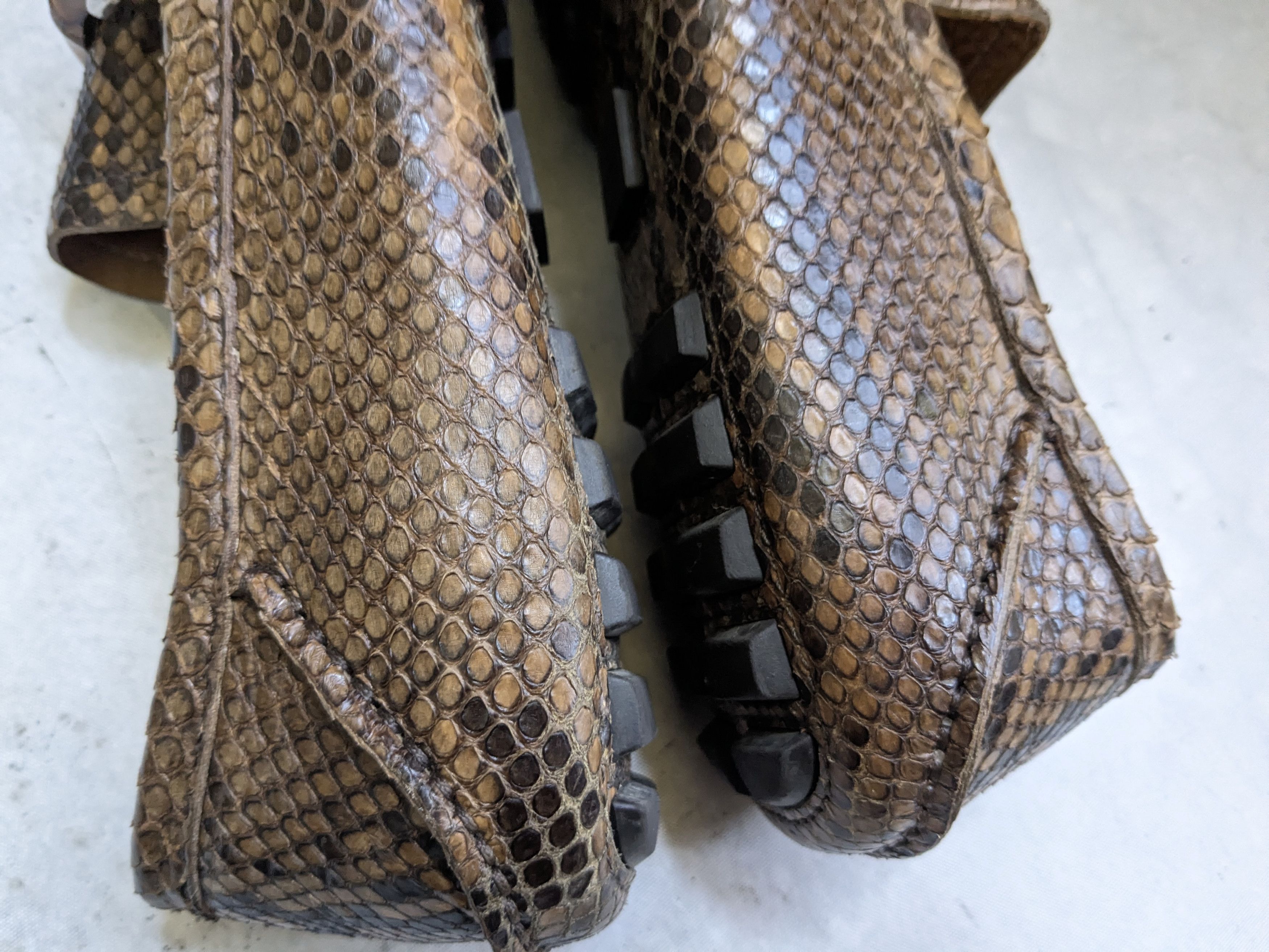 Gucci Gucci Horsebit Loafers Python Snakeskin 10.5 Leather Brown Size US 10.5 / EU 43-44 - 6 Thumbnail