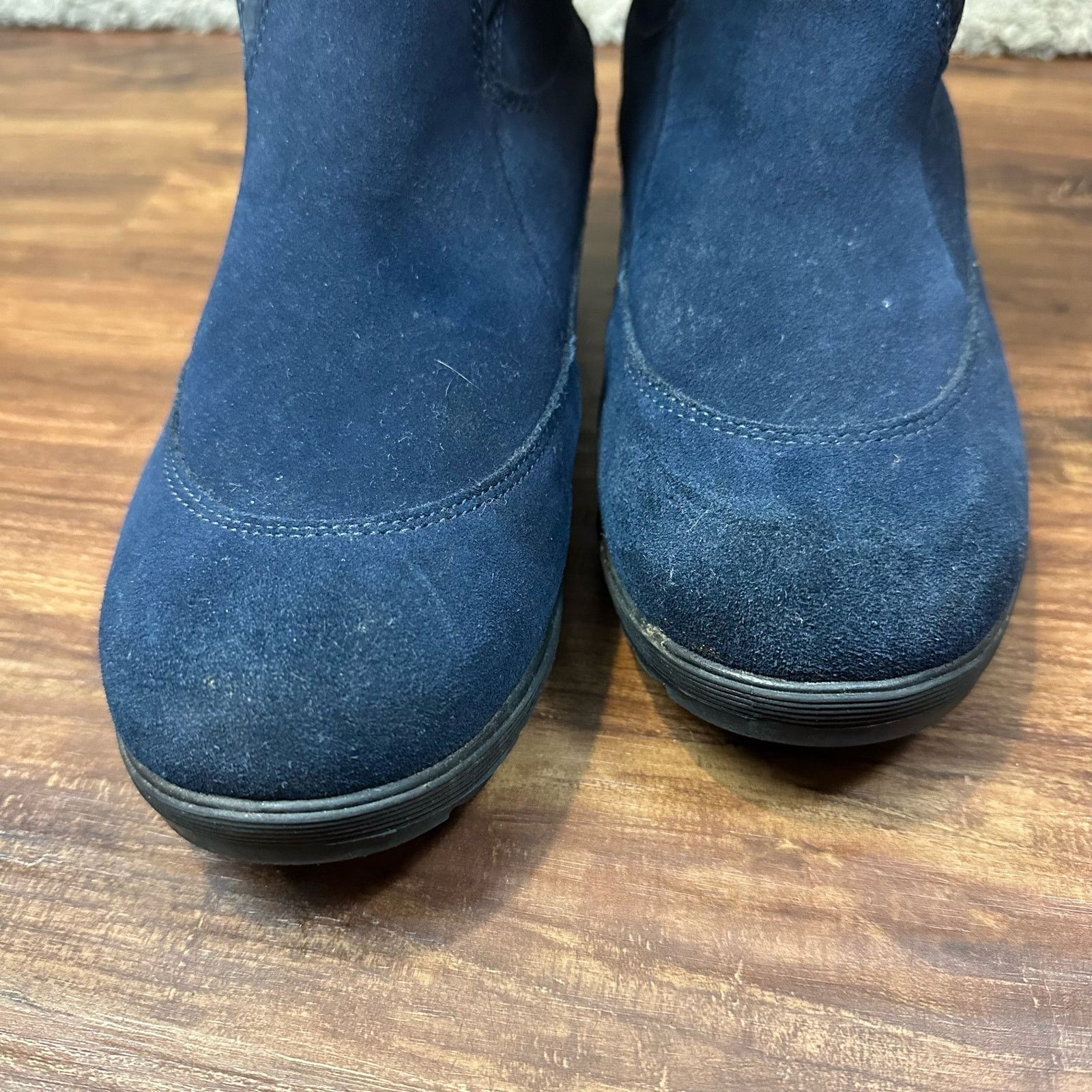 Lands' End LandsEnd Blue Suede Slip On Slouch Winter Snow Boots Women 9 Size US 9 / IT 39 - 3 Thumbnail