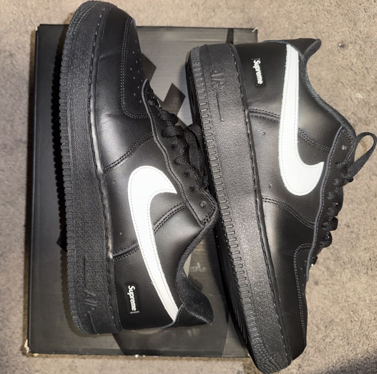 Nike × Supreme Nike supreme air force 1 black white 9.5 Size US 9.5 / EU 42-43 - 11 Thumbnail