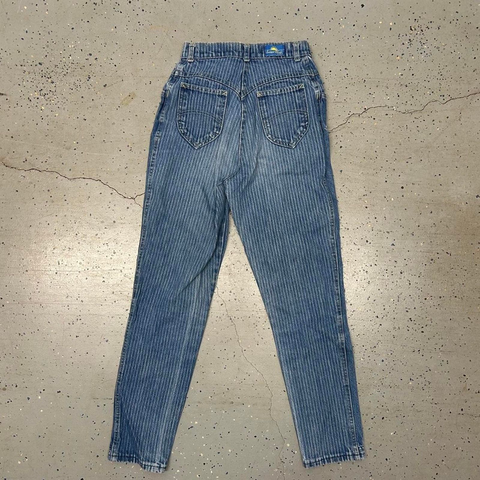 Other High-waisted Sunset Blues Chic vintage striped denim jeans Size 28" / US 6 / IT 42 - 8 Thumbnail