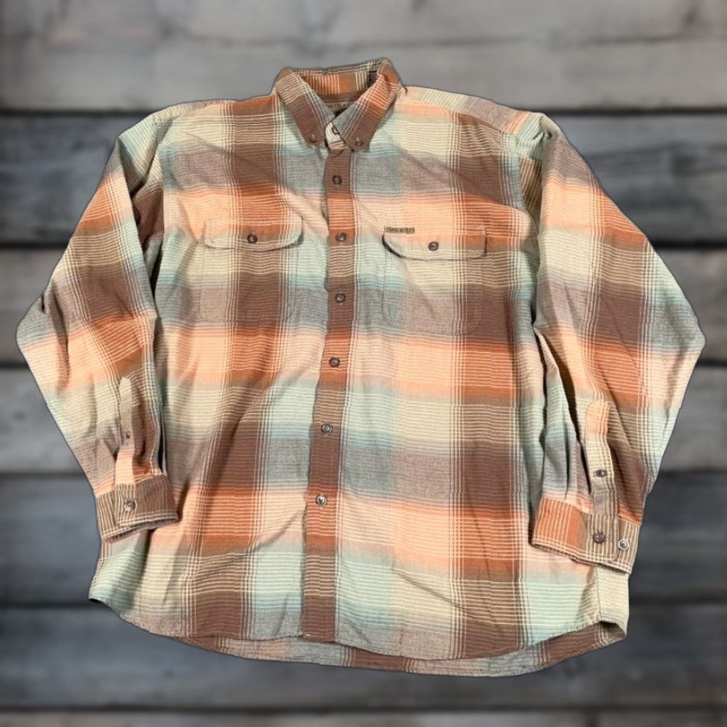 Vintage VTG Grunge Shadow Plaid Shirt Adult XL Textured Lightweight Viscose Outdoor Size US XL / EU 56 / 4 - 1 Thumbnail