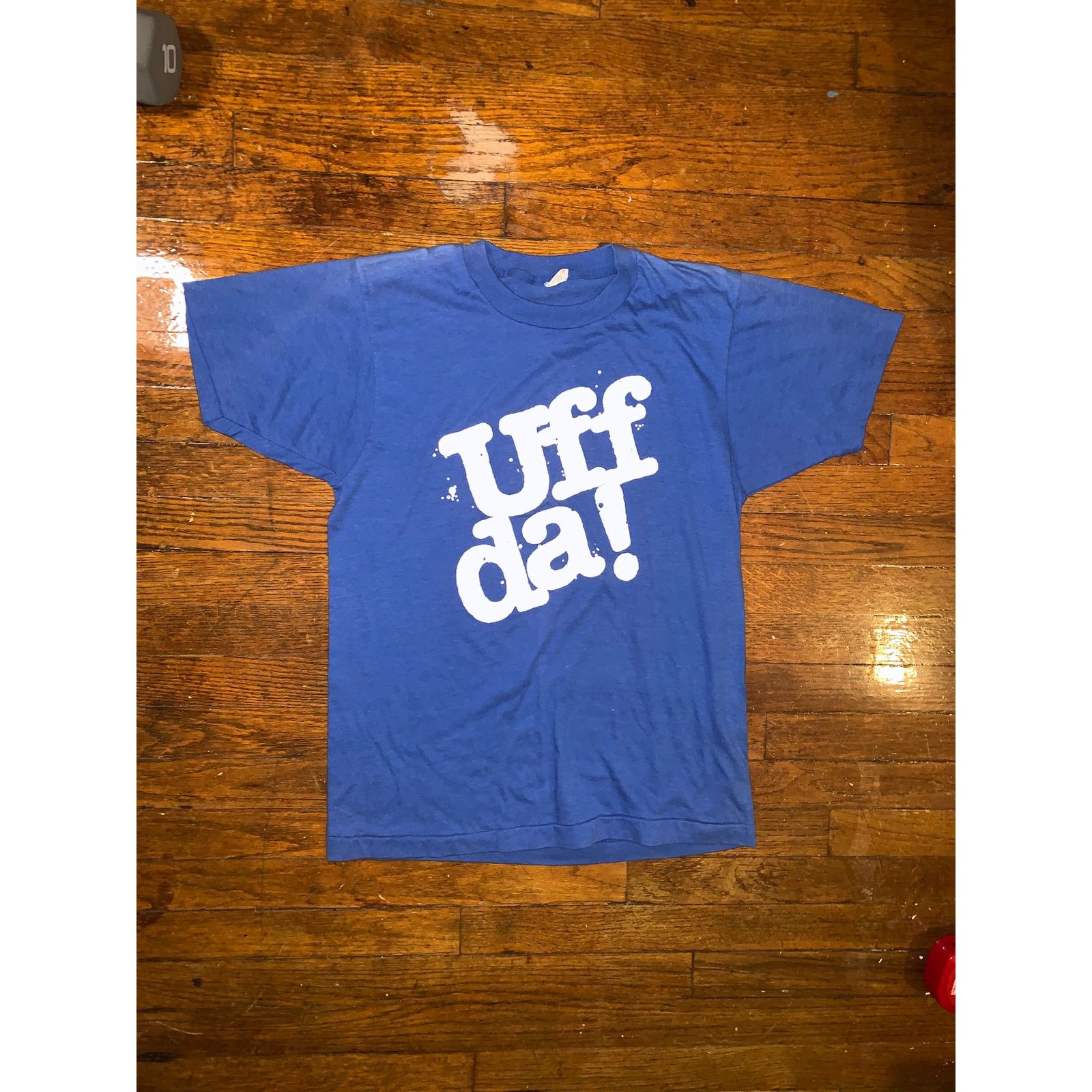 Other × Vintage Vtg 80s Uff Da T Shirt Screen Stars Blue 50/50 Single Stitch Size US M / EU 48-50 / 2 - 2 Thumbnail
