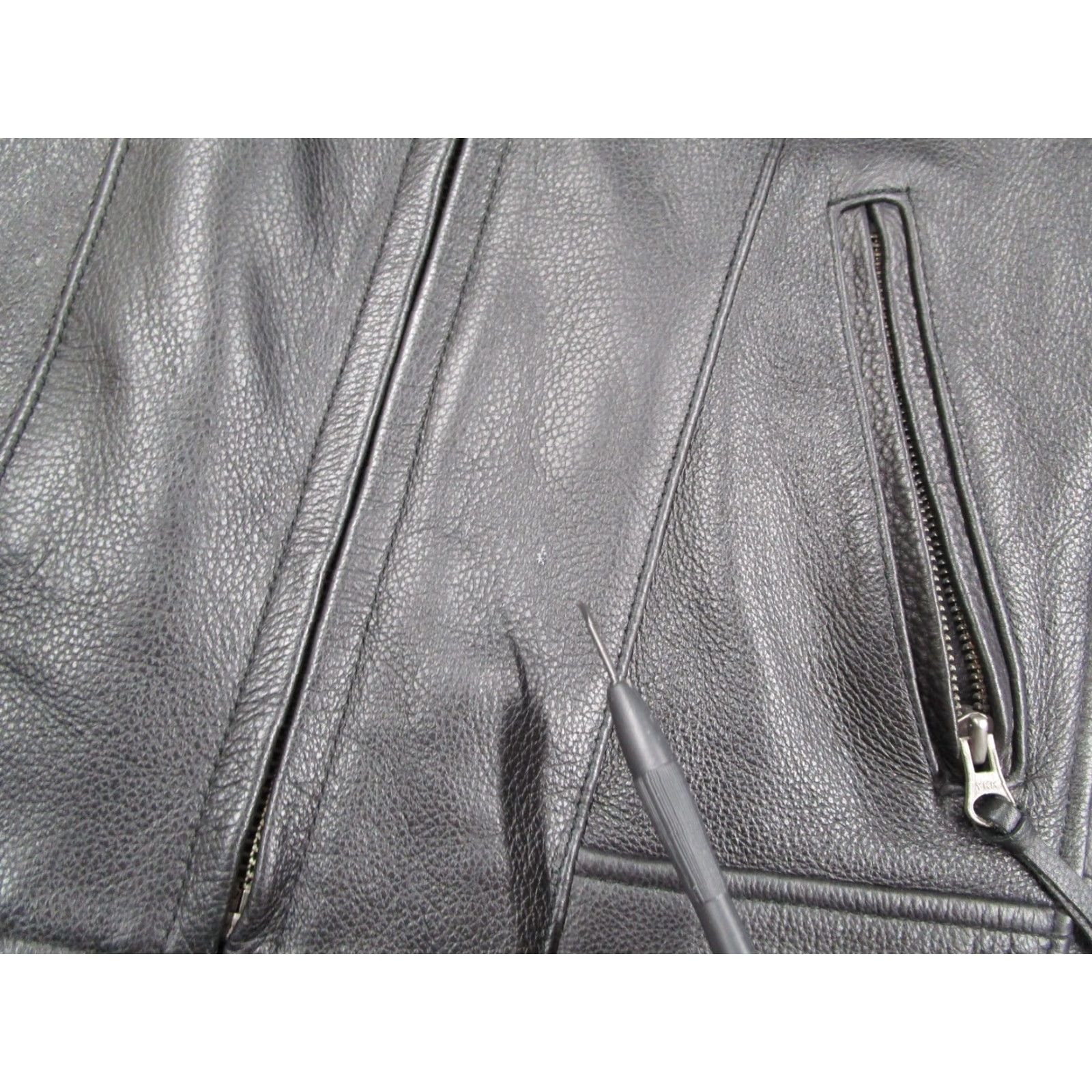 Vintage Wilsons Leather Jacket Women Medium Black Motorcycle Biker Zip Pockets Lace Up Size M / US 6-8 / IT 42-44 - 6 Thumbnail