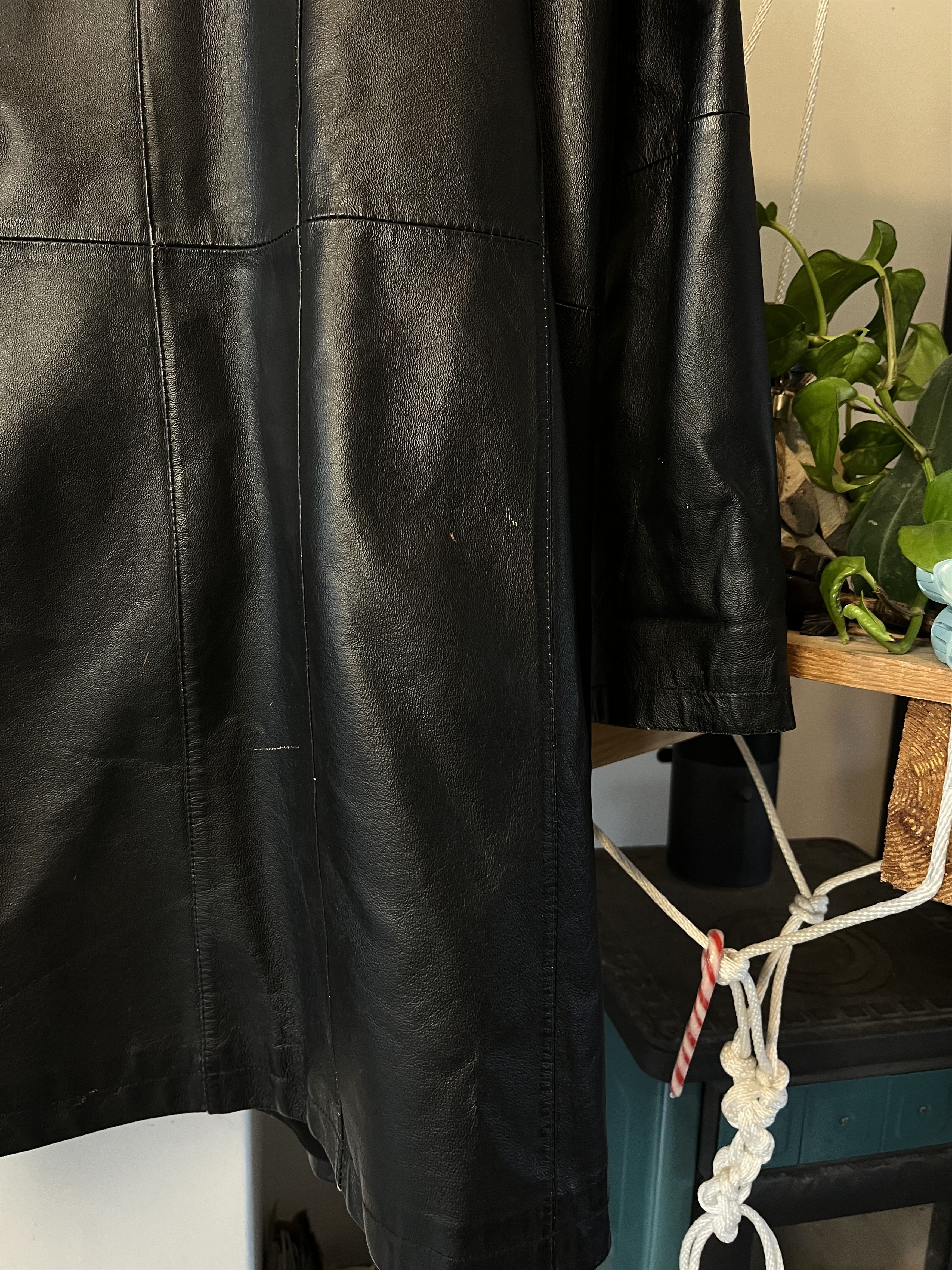 Genuine Leather × Japanese Brand × Vintage Y2K Genuine Long Leather Coat Matrix Space Cowboy Vibe Size US L / EU 52-54 / 3 - 8 Thumbnail