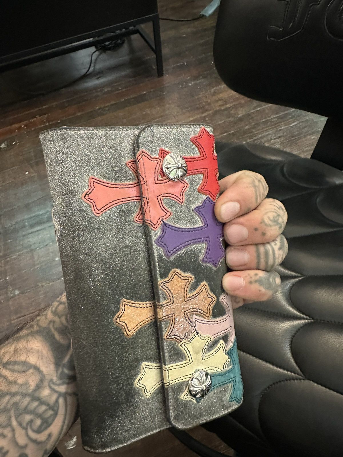 Chrome Hearts Chrome Hearts 1/1 GLITTER CROSS PATCH WALLET Size ONE SIZE - 12 Thumbnail