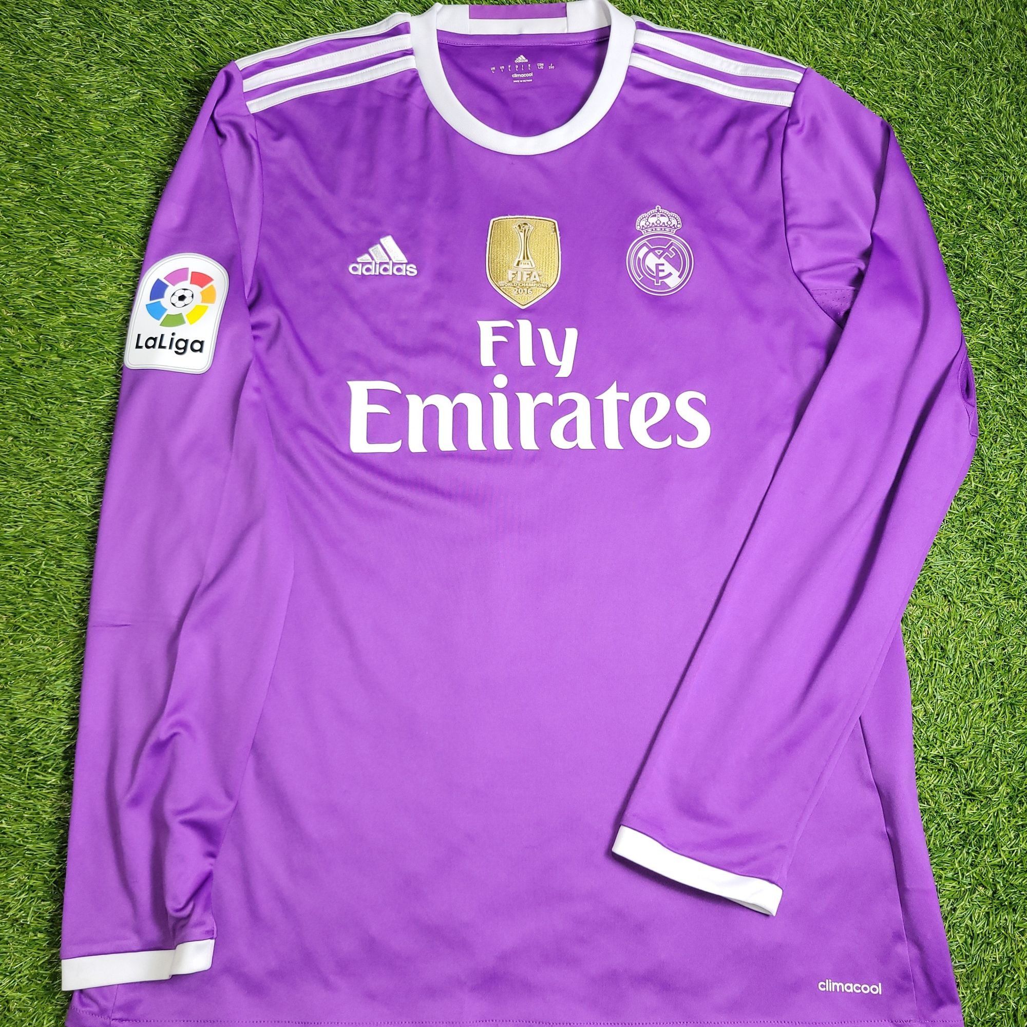 Adidas Ronaldo Real Madrid 2016 2017 Away Long Sleeve Soccer Jersey Size US L / EU 52-54 / 3 - 2 Thumbnail