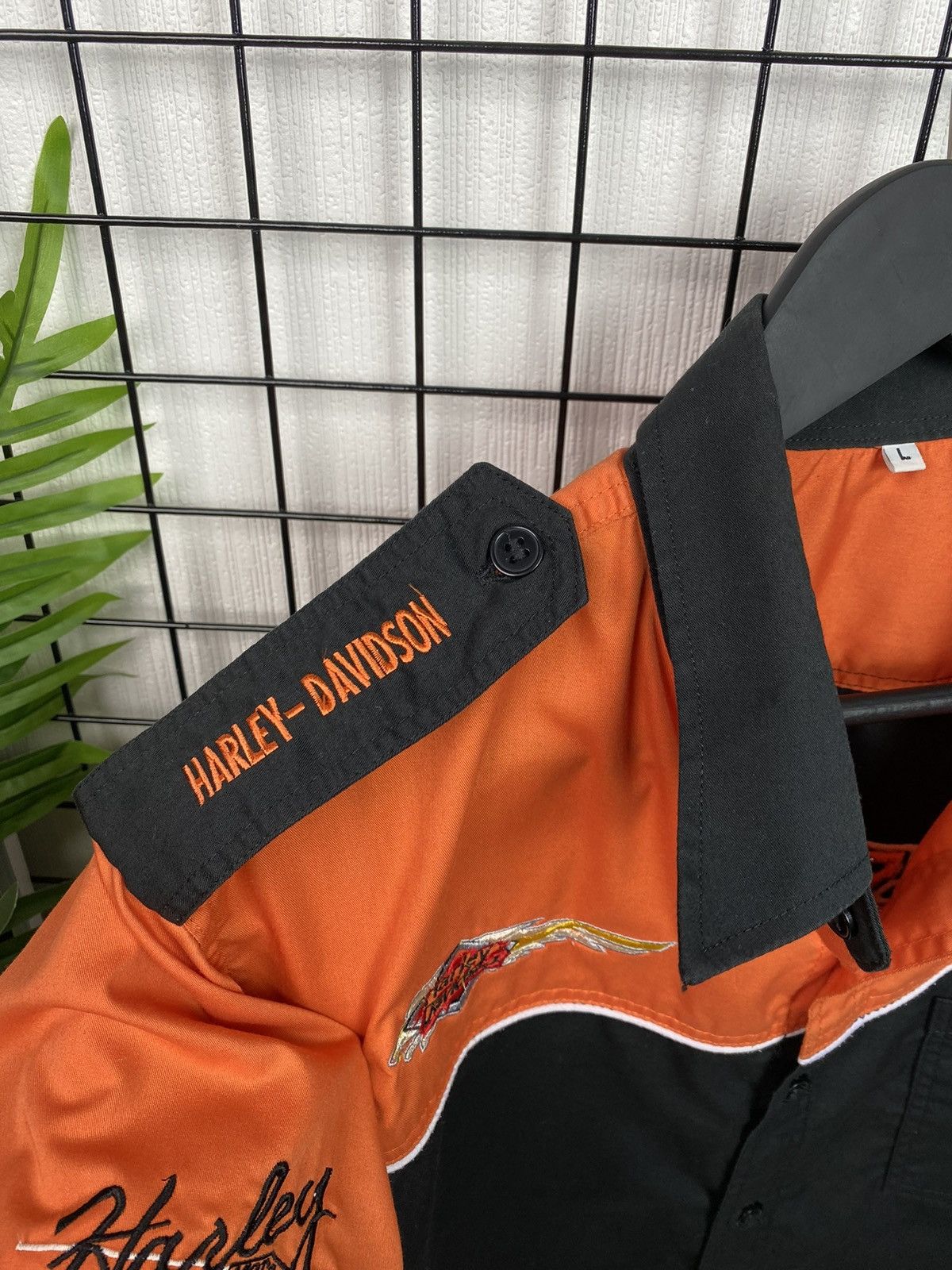 Vintage Vintage Harley Davidson Big Logo Short Sleeve Button Shirt L Size US L / EU 52-54 / 3 - 9 Thumbnail