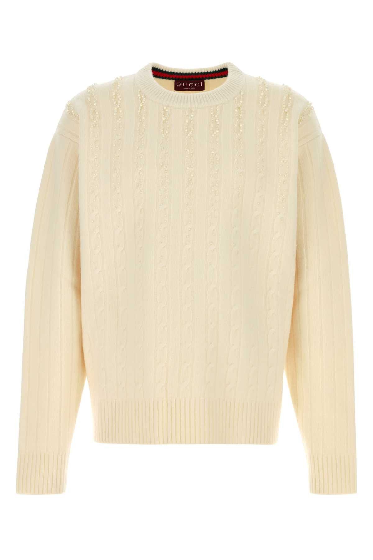 Gucci Ivory Wool Blend Sweater Size US L / EU 52-54 / 3 - 1 Thumbnail