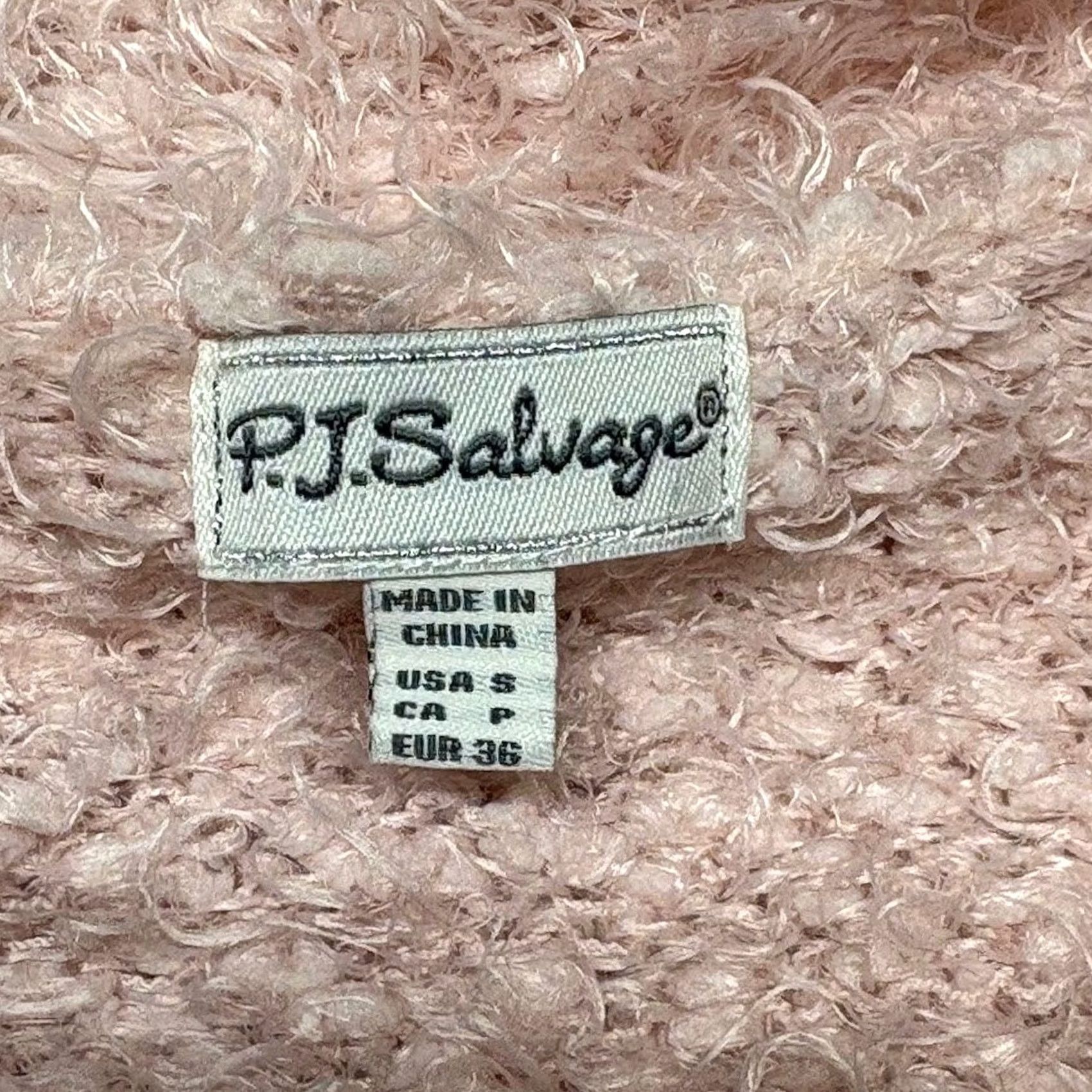 Vintage PJ Salvage Sweater Womens S Pink Cozy Fuzzy Boucle Open Asymmetrical Cardigan Size Size S / US 4 / IT 40 - 3 Thumbnail