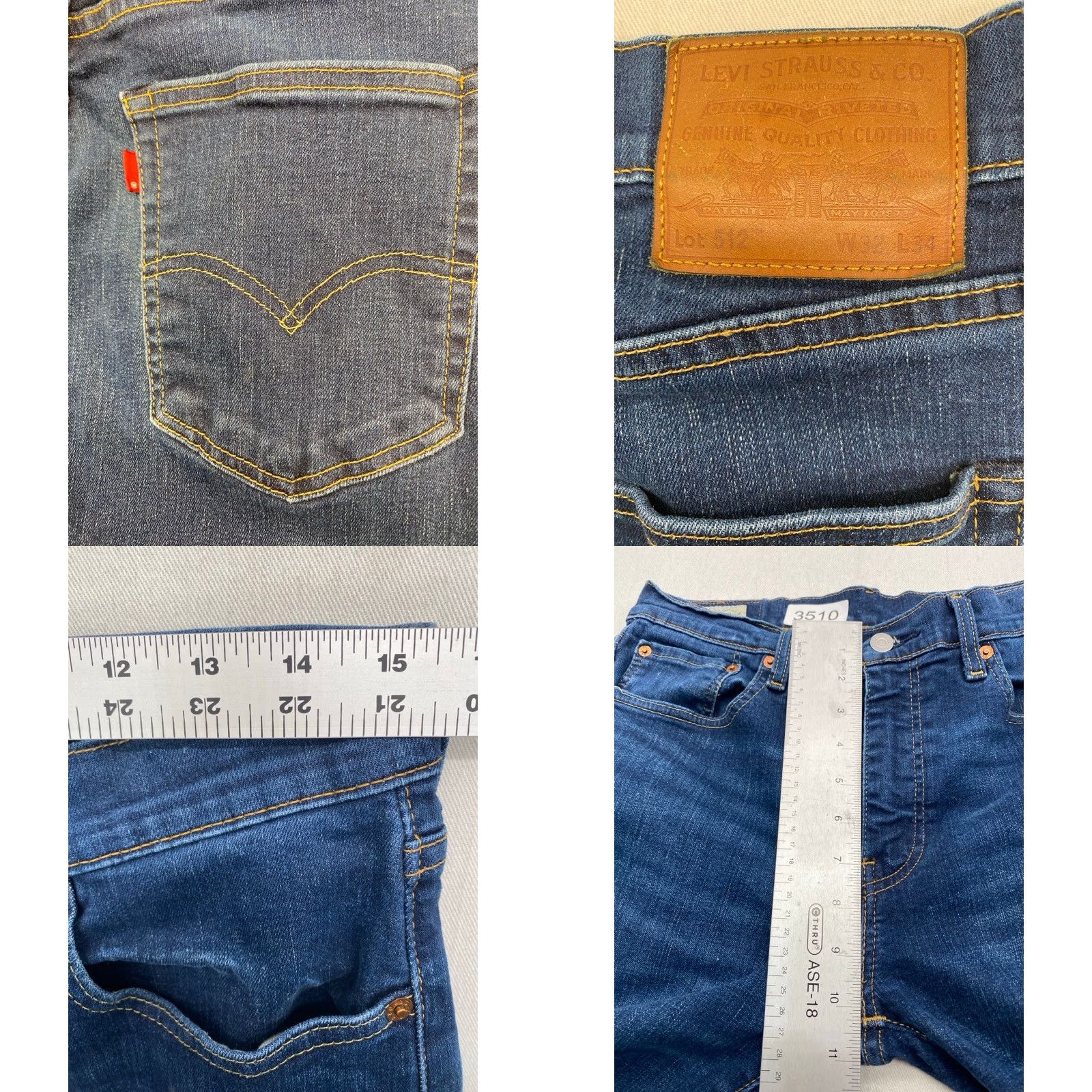 Levi's VINTAGE Levi's Premium 512 Jeans Women 31 Denim Blue Slimming 5-Pocket Mid Rise 32 Inseam 3510 Size 24" / US 00 / IT 34 - 8 Thumbnail