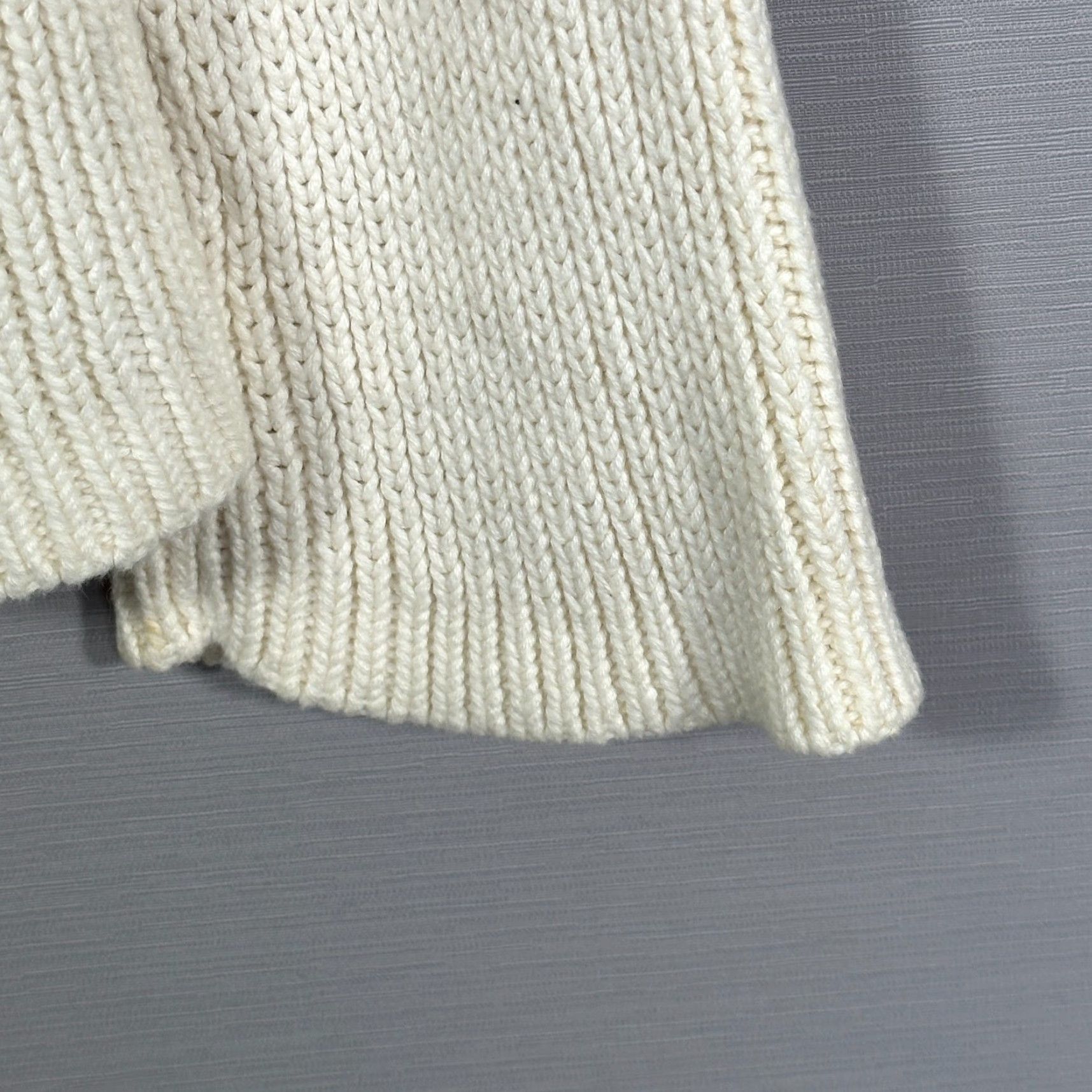 Talbots Talbots Sweater Cardigan Womens S Ivory Cotton Blend Mock Neck Button Toggle Knit Size S / US 4 / IT 40 - 3 Thumbnail