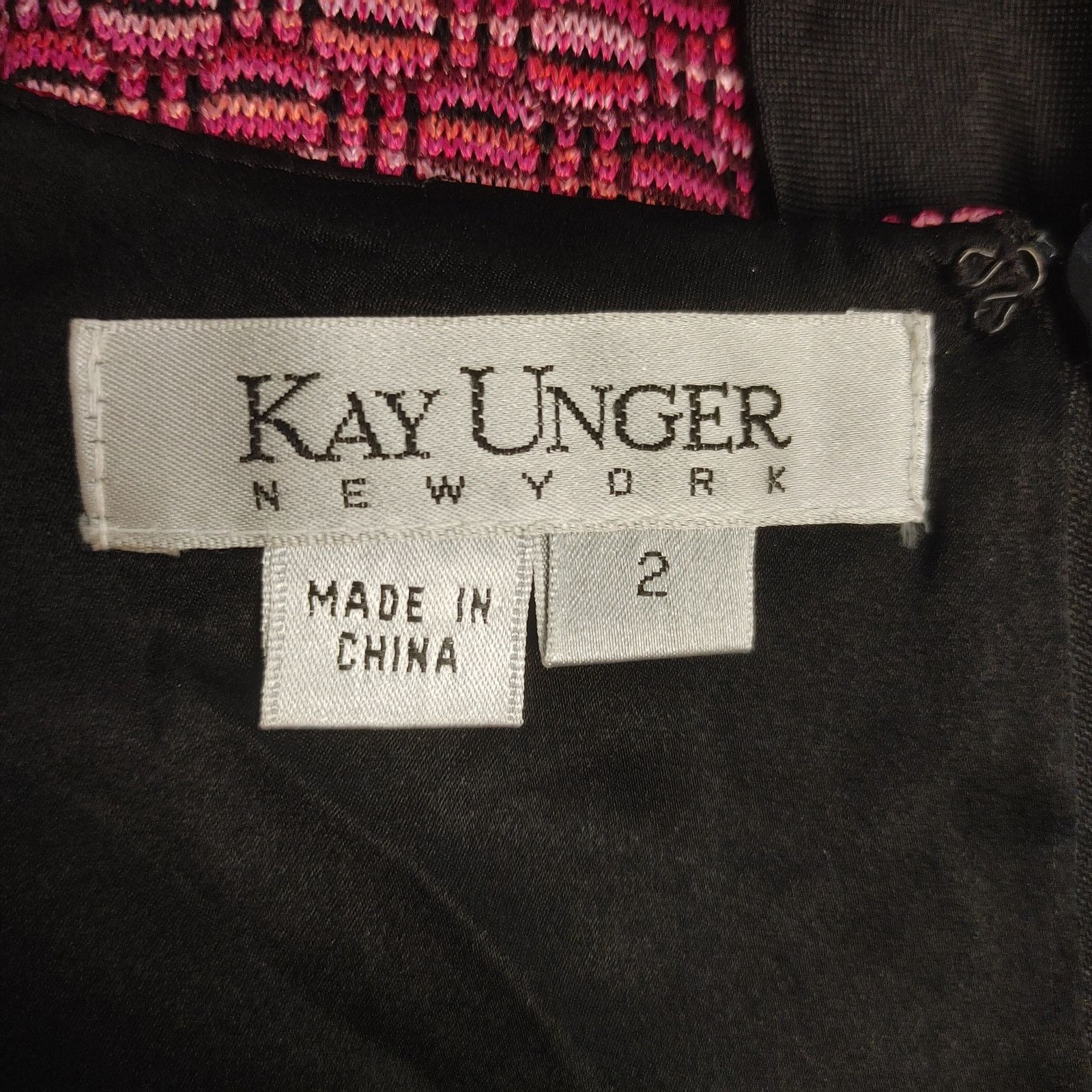 Other Kay Unger NY Women's 2 Red Stripe/Black Belted Wrap Dress Size XS / US 0-2 / IT 36-38 - 3 Thumbnail