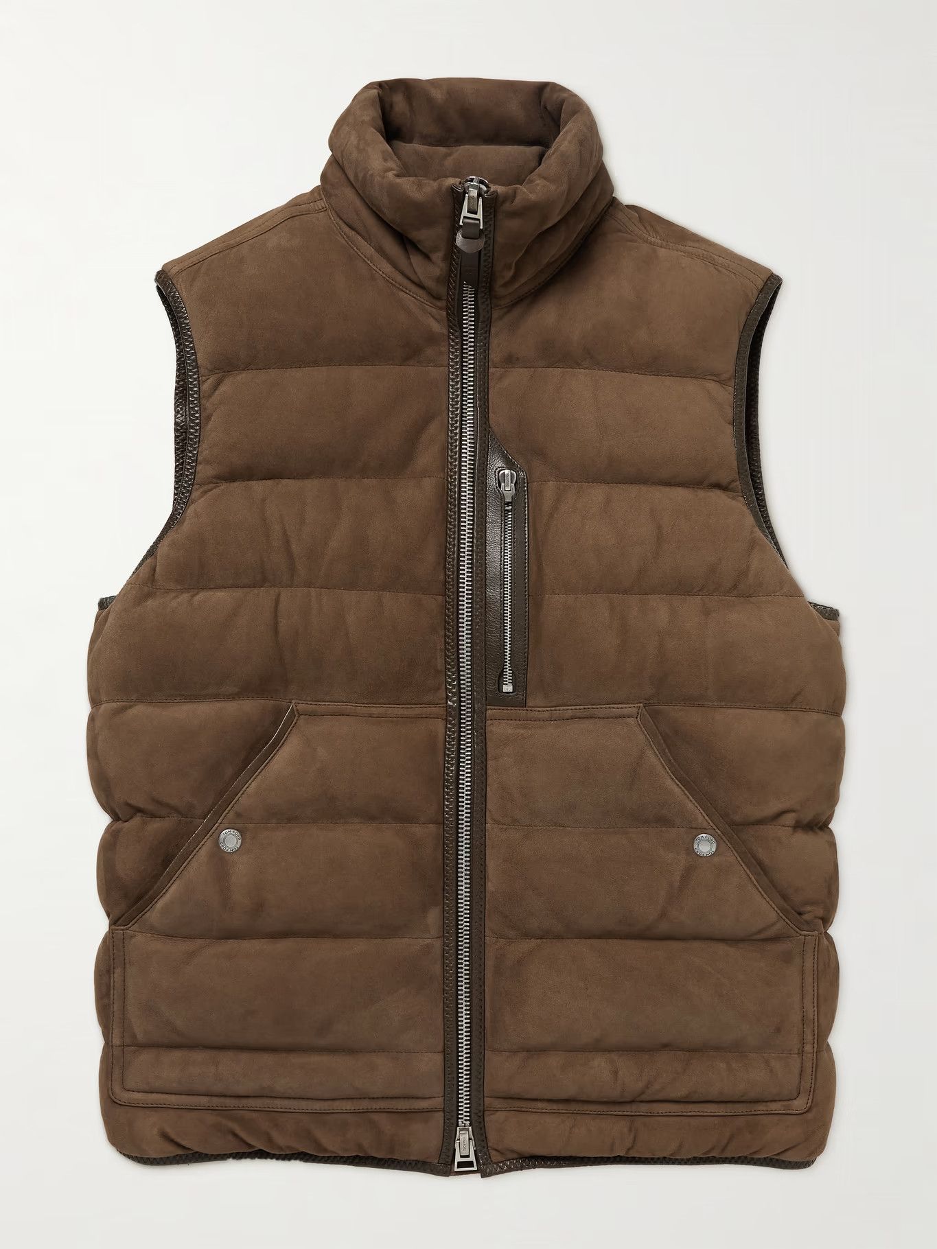 Tom Ford TOM FORD Quilted Suede Down Gilet size IT 54 Size US XXL / EU 58 / 5 - 1 Thumbnail