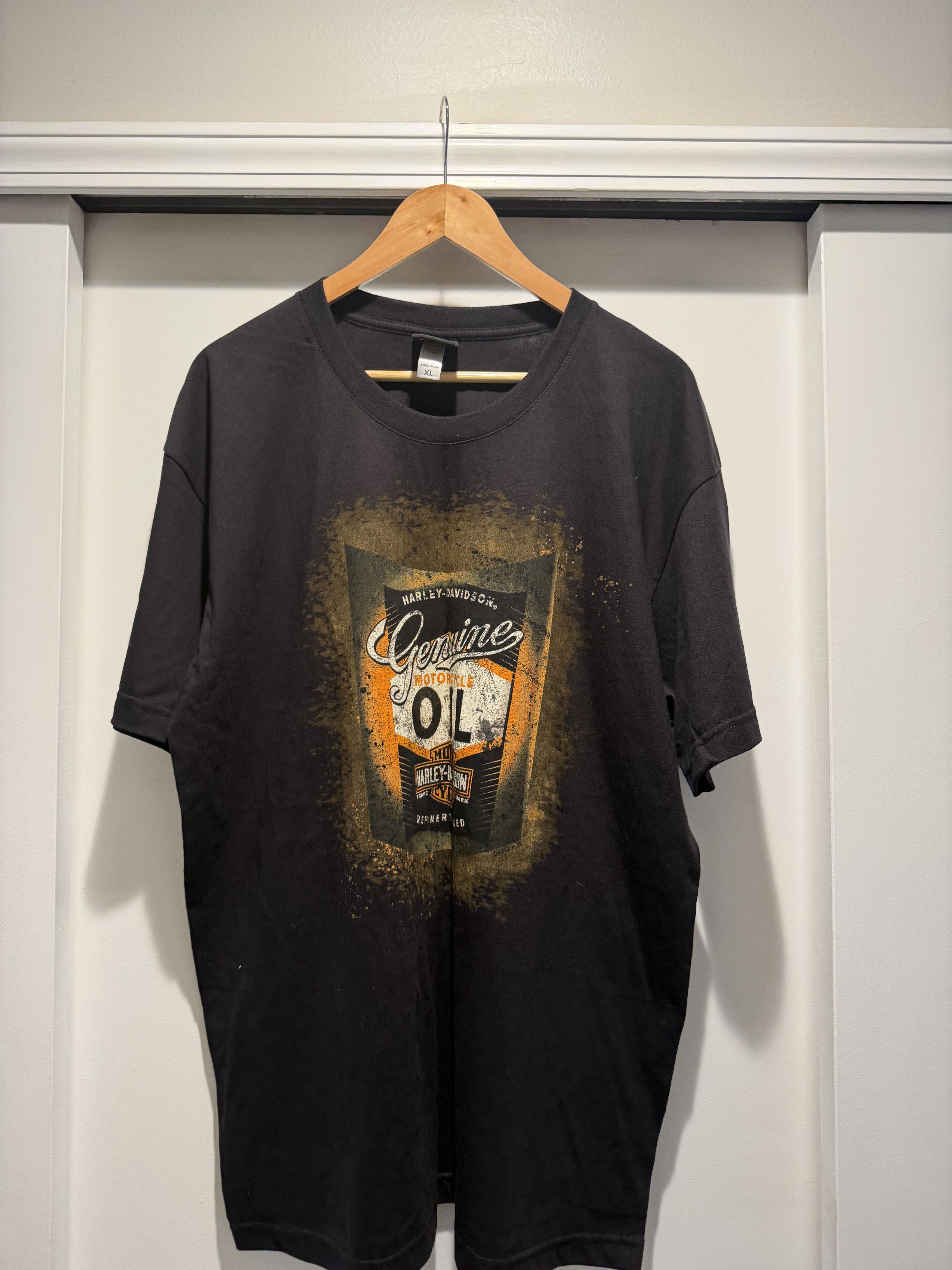 Harley Davidson Harley Davidson Oil Graphic Tee Akron Ohio Back Hit Black Size US XL / EU 56 / 4 - 1 Thumbnail