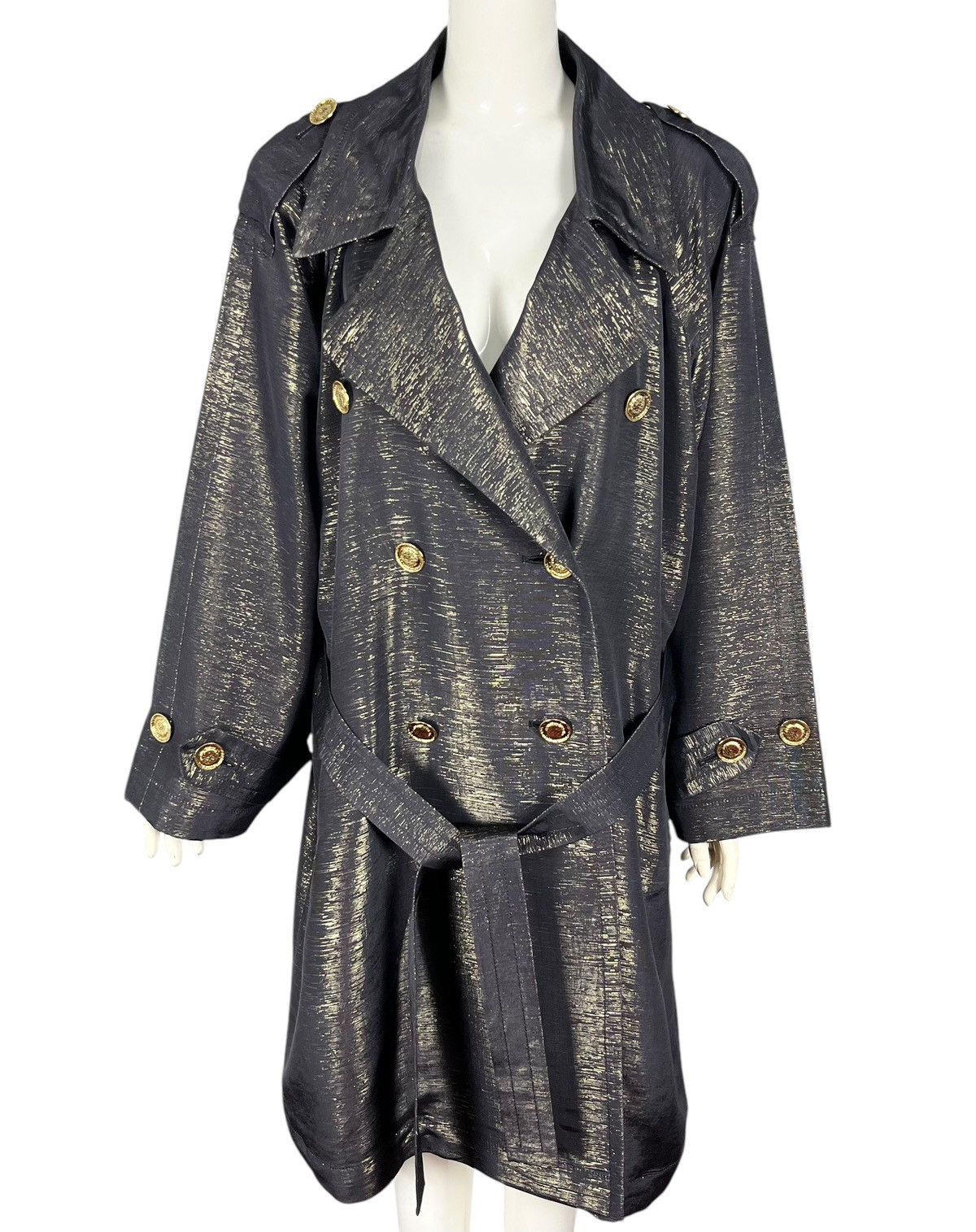 Designer × Yves Saint Laurent Vintage YSL Yves Saint Laurent Gold Weaving Trench Coat Size XS / US 0-2 / IT 36-38 - 15 Thumbnail