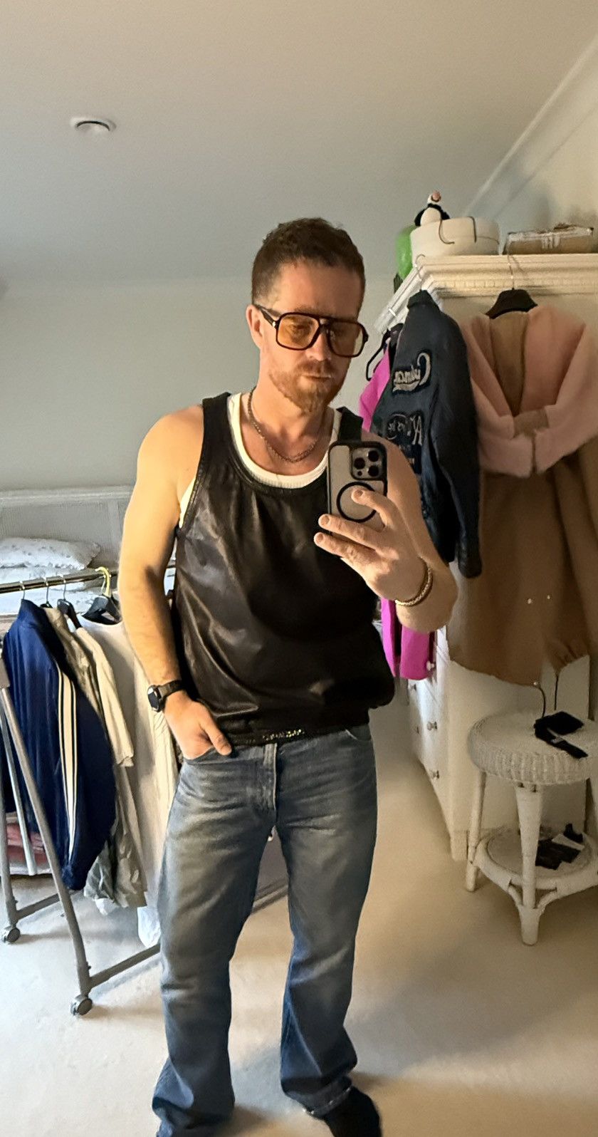 Dsquared2 SS09 Dsquared archive black leather tank vest shirt logo Size US M / EU 48-50 / 2 - 3 Thumbnail