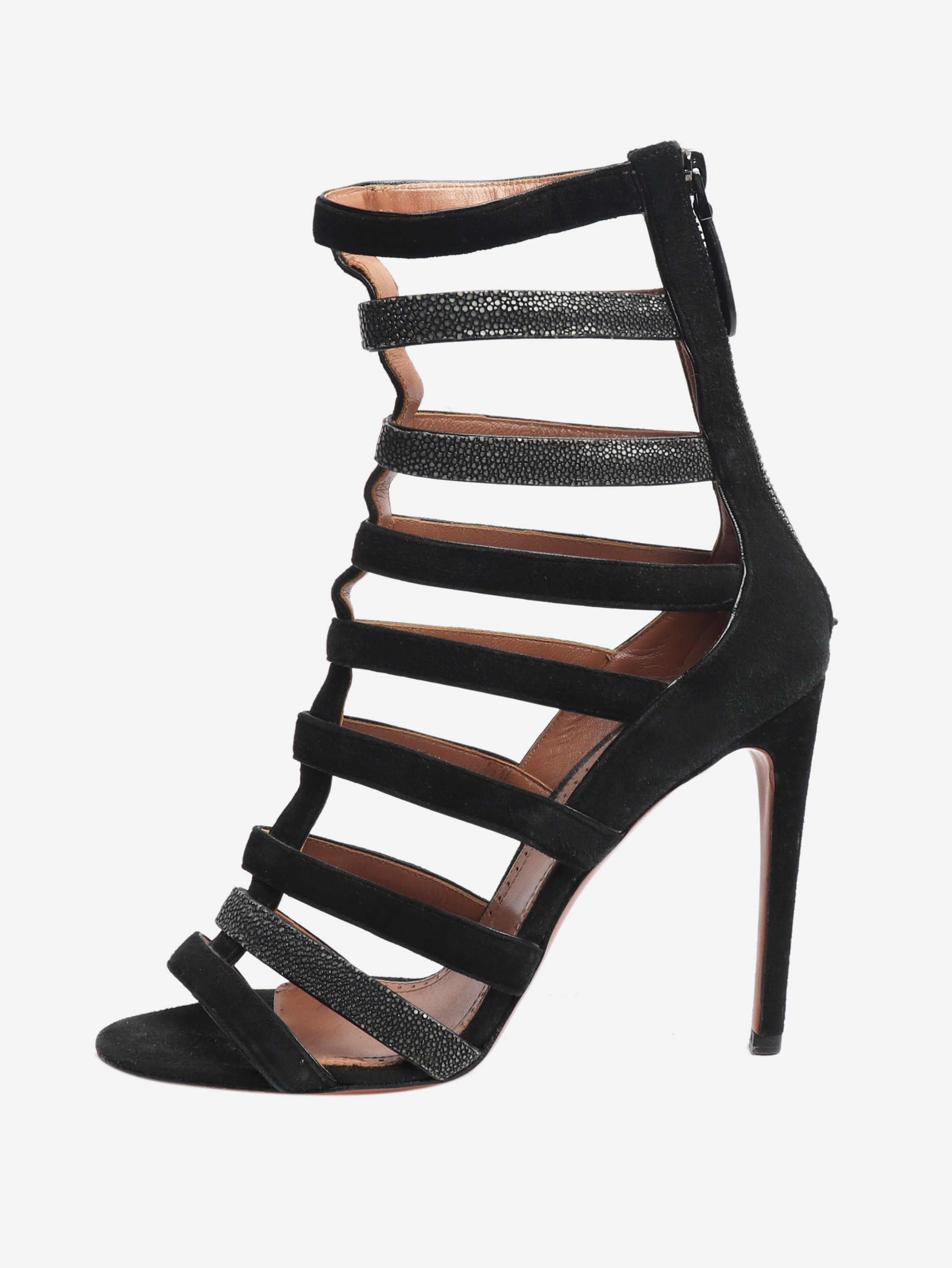 Alaia Black gladiator heels - EU 37.5 (UK 4.5) Size US 6 / IT 36 - 1 Thumbnail