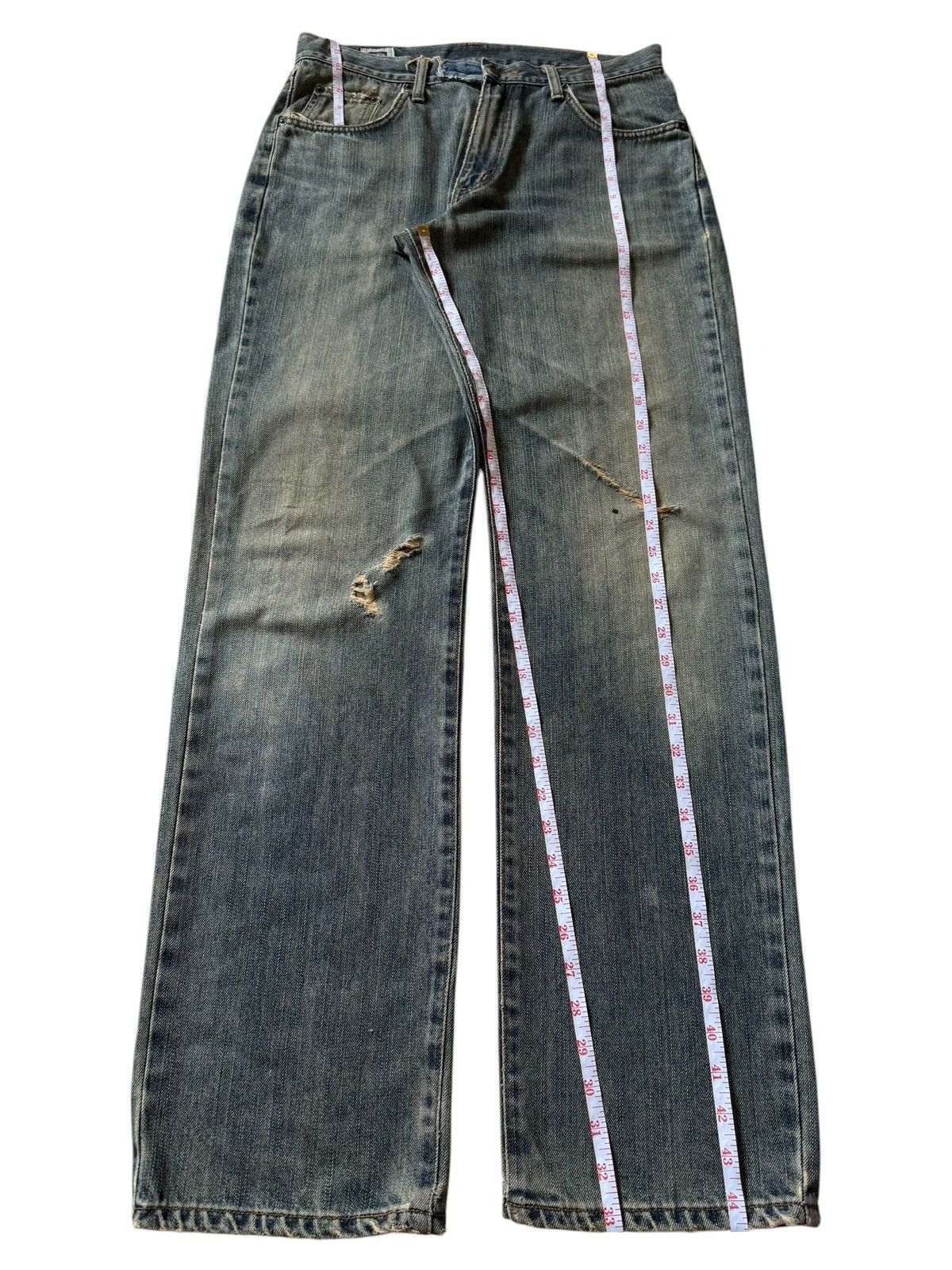 Edwin Vintage Edwin 404 Mud Wash Distressed Loose Jeans Size US 31 - 7 Thumbnail