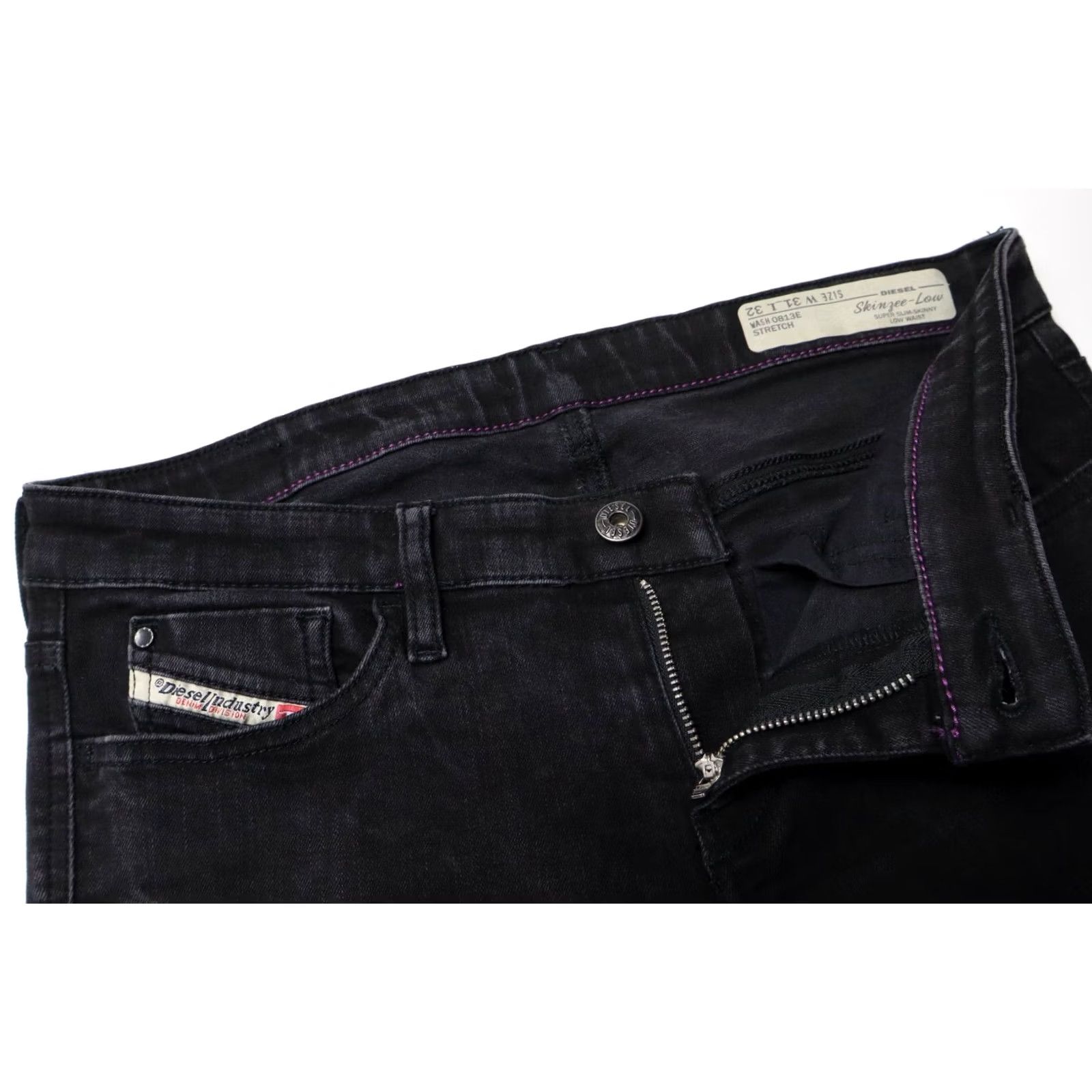 Diesel DIESEL Jeans Women's W31/L32 Skinzee-Low Super Slim-Skinny Low Waist 0813E Black Size 24" / US 00 / IT 34 - 4 Thumbnail