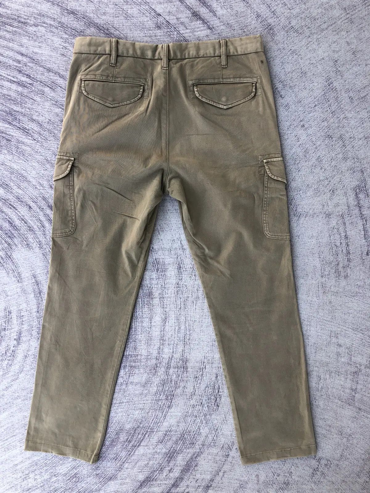 Vintage Faded Olive Cargo Trousers With 6 Pocket Work ware Size US 32 / EU 48 - 10 Thumbnail