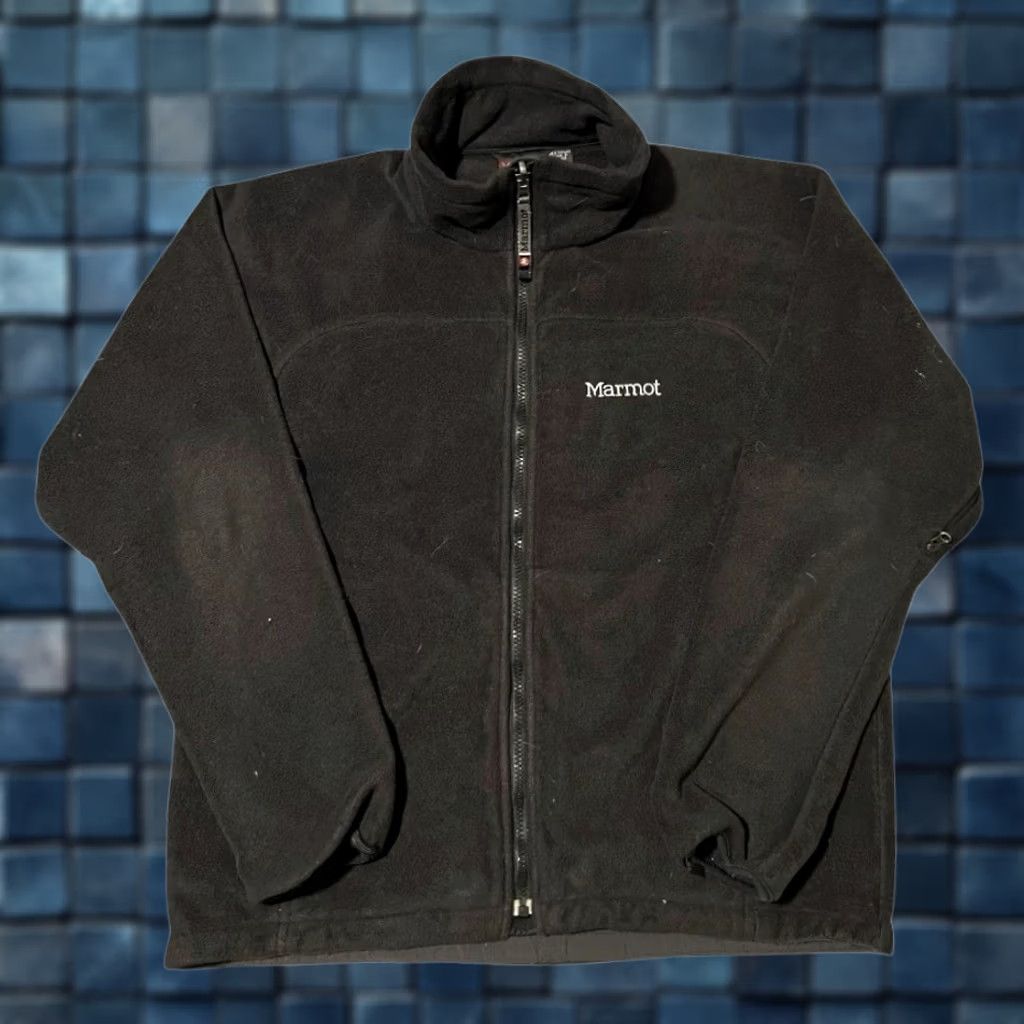 Vintage Marmot Men’s Black Fleece Full Zip Jacket Size Medium, Men's