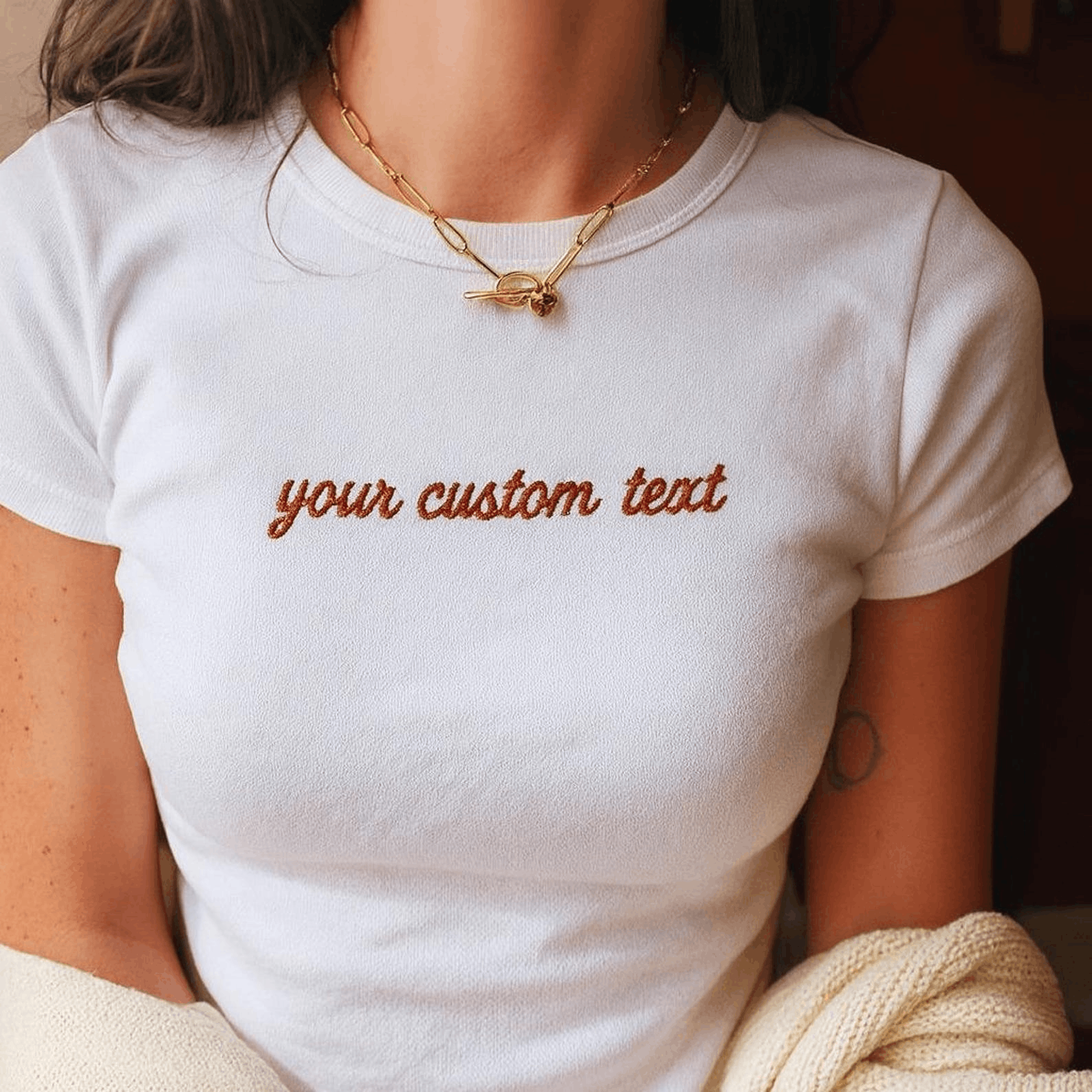Other Personalized Embroidered Baby Tee – Y2K Custom Crop Top Size S / US 4 / IT 40 - 5 Thumbnail