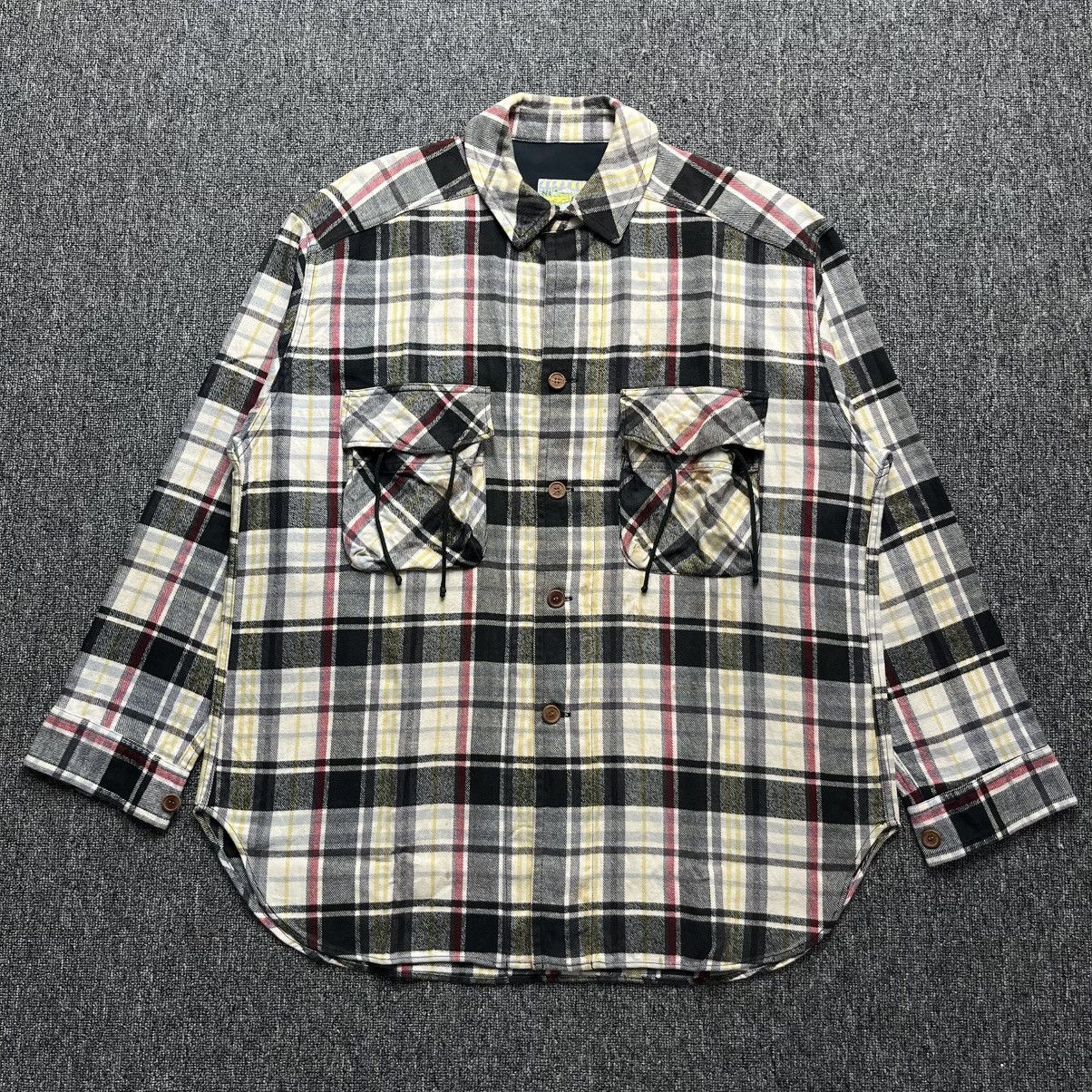 45rpm × Japanese Brand × Vintage Rare! 45rpm studio Flannel outer button up shirt Size US XL / EU 56 / 4 - 1 Thumbnail