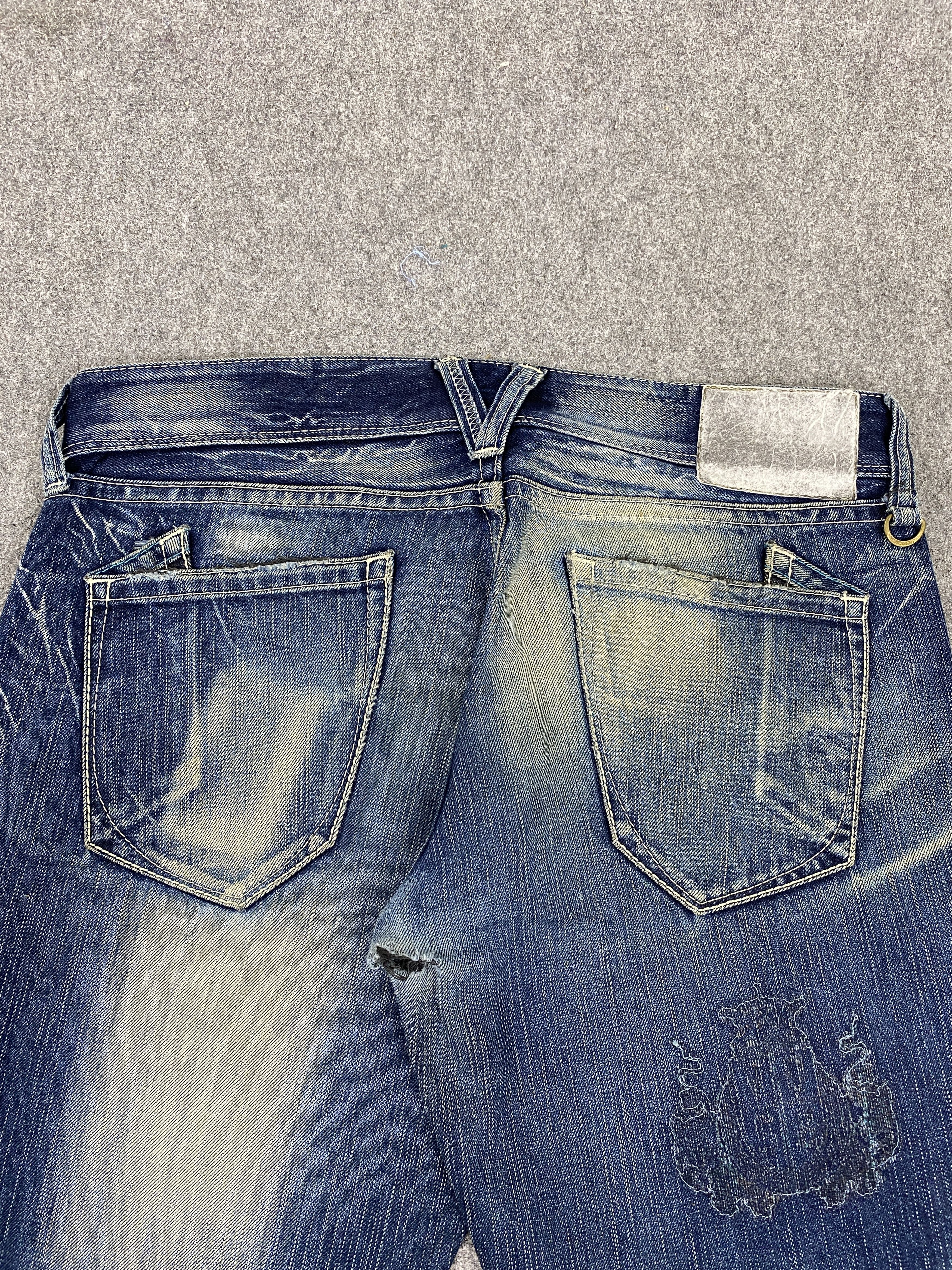 Japanese Brand × Vanquish × Vintage Vintage 90s Vanquish Gold Faded Blue Patch Work Jeans Size US 33 - 4 Thumbnail