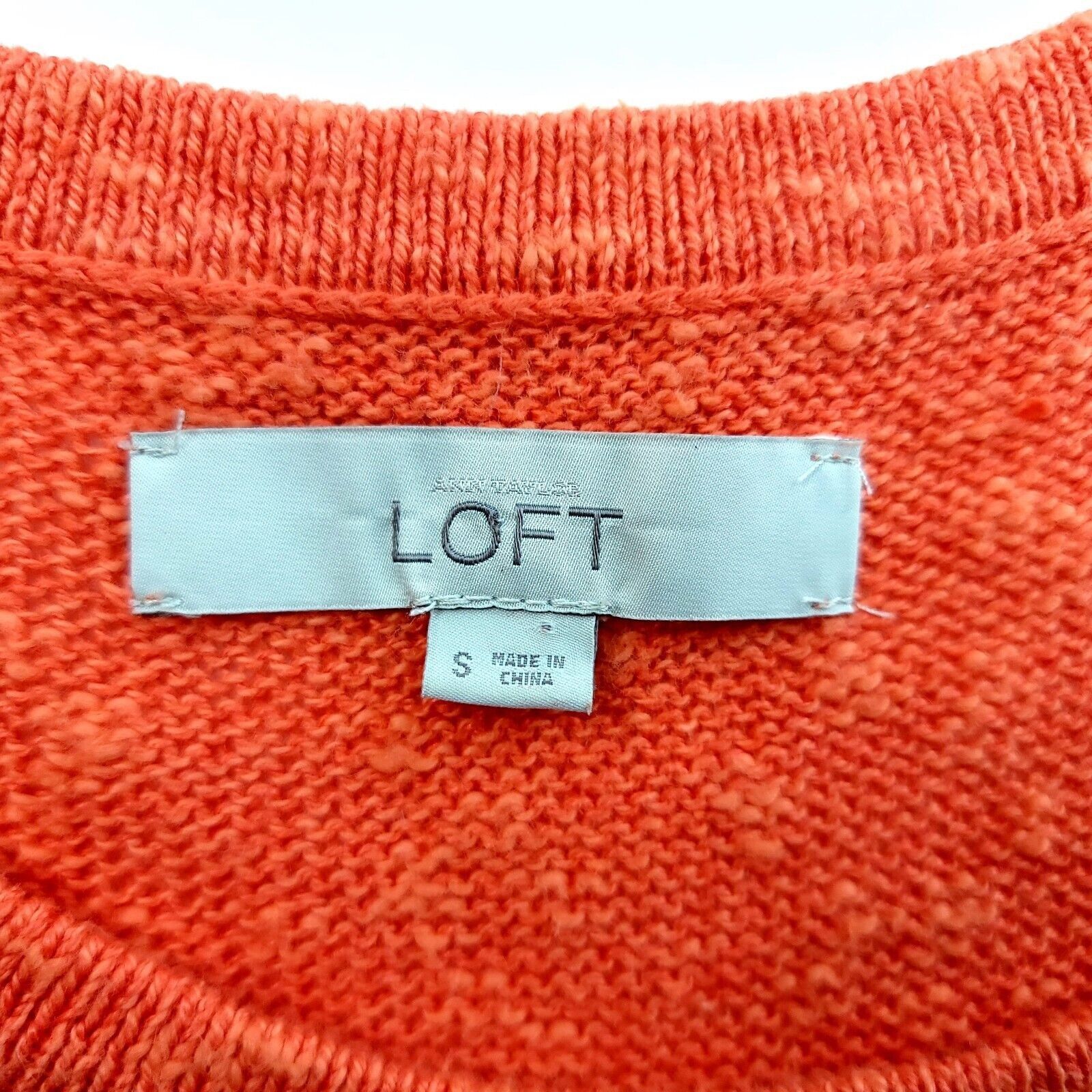 Ann Taylor Ann Taylor Loft Orange Knit Scoop Neck Cap Sleeve Front Pock Size S / US 4 / IT 40 - 5 Thumbnail