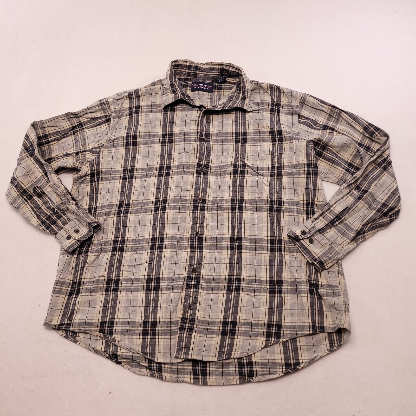 Roundtree & Yorke Roundtree & Yorke Tartan Flannel Shirt Mens Size XL Gray Size US XL / EU 56 / 4 - 2 Thumbnail