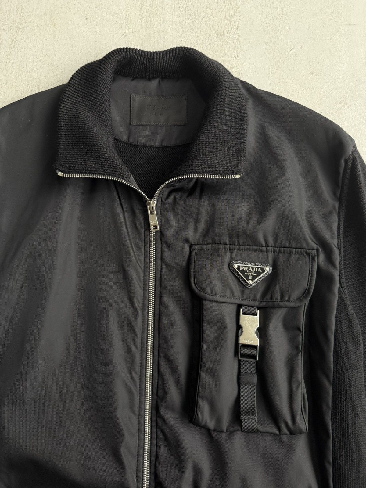 Prada Prada - Re-Nylon Plated Wool Zip Jacket Size US L / EU 52-54 / 3 - 2 Thumbnail